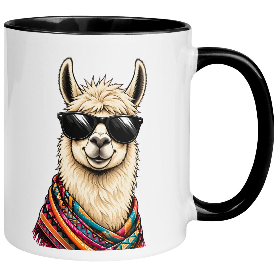 Tasse Lama – „Cooles Lama mit Sonnenbrille“ – lustiger Geschenk Becher