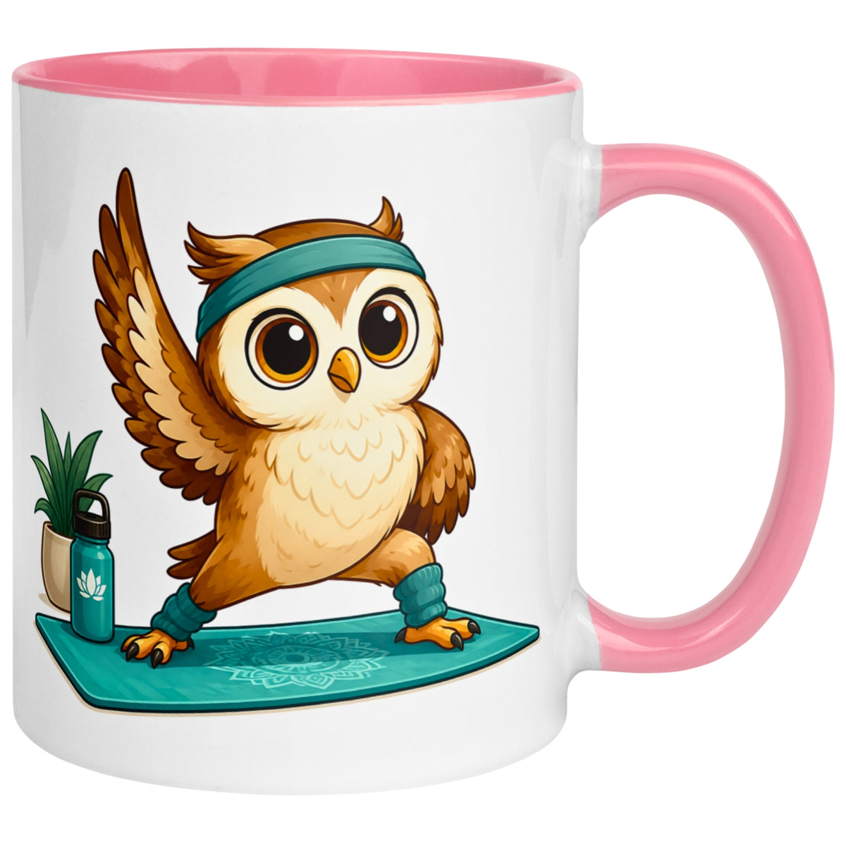 Tasse Eule – „Yoga Eule“ – lustiger Eulen Geschenk Becher für Fitness/Sport Fans
