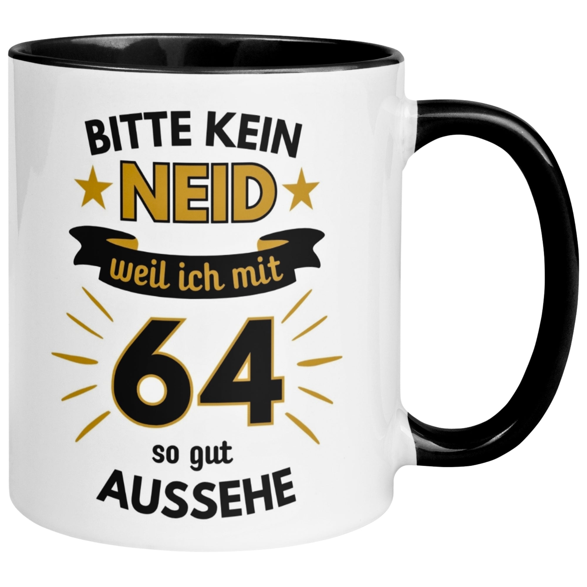 Tasse 64. Geburtstag Mann – „Bitte kein Neid“ – Geschenk zum Geburtstag für Männer