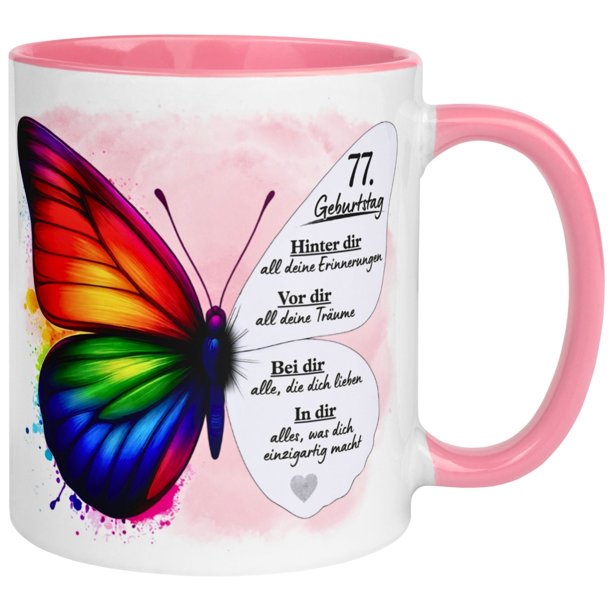 Tasse 77. Geburtstag Frau – „Weil du einzigartig bist“ – Geschenk zum Geburtstag Frauen