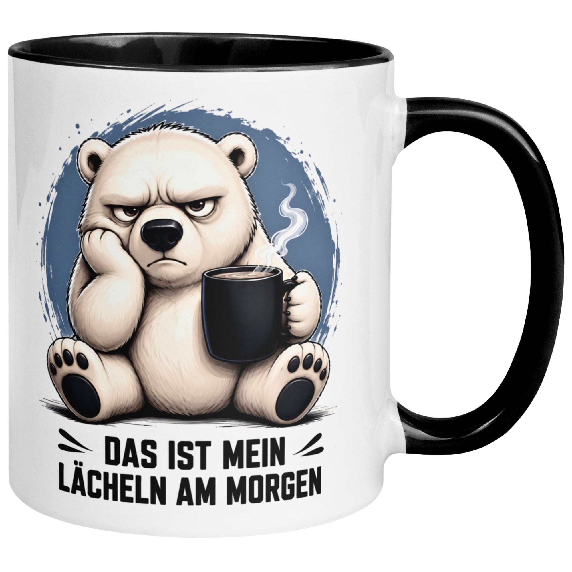 Tasse Eisbär – „Das ist mein Morgenlächeln“ – Lustiges Morgenmuffel Geschenk