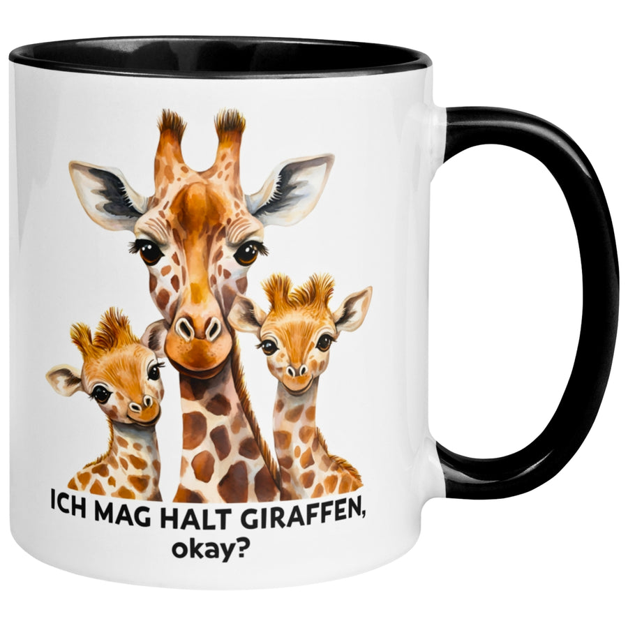 Tasse Giraffe – „Ich mag halt Giraffen - okay“ – lustiger Giraffen Geschenk Becher