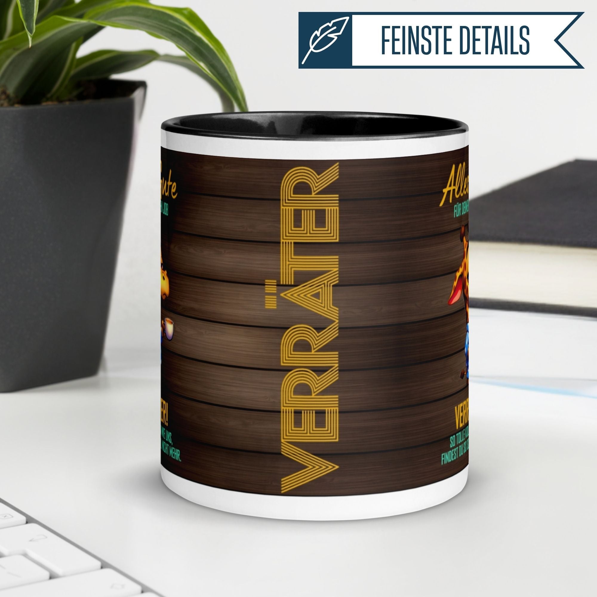 Momentals Tasse für Kollegen mit Spruch "VERRÄTER!" – originelles Geschenk für neuen Job.