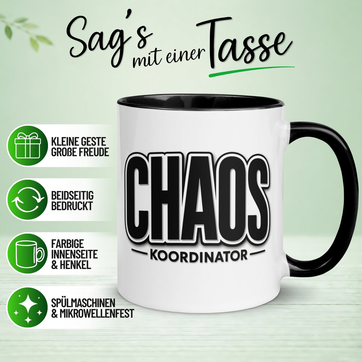 Tasse Chef – „Chaos Koordinator“ – Geschenk Becher Bester Chef