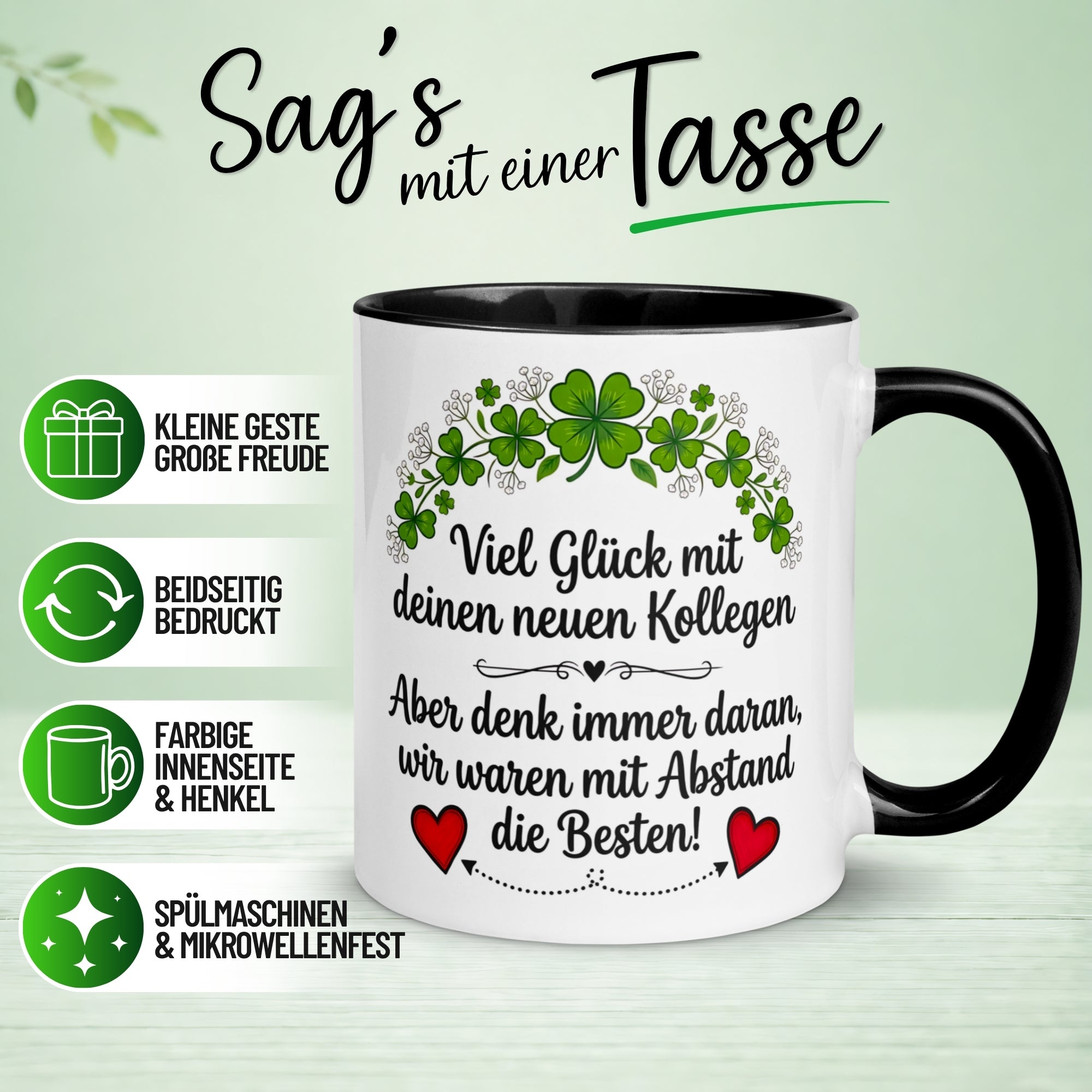 Tasse Abschied – „Viel Glück mit deinen neuen Kollegen“ – Abschiedsgeschenk Kollegen
