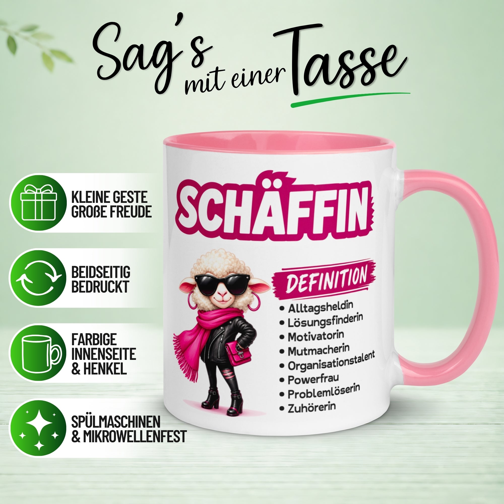 Tasse Chefin – „Schäffin - Definition“ – Geschenk Becher Chefin