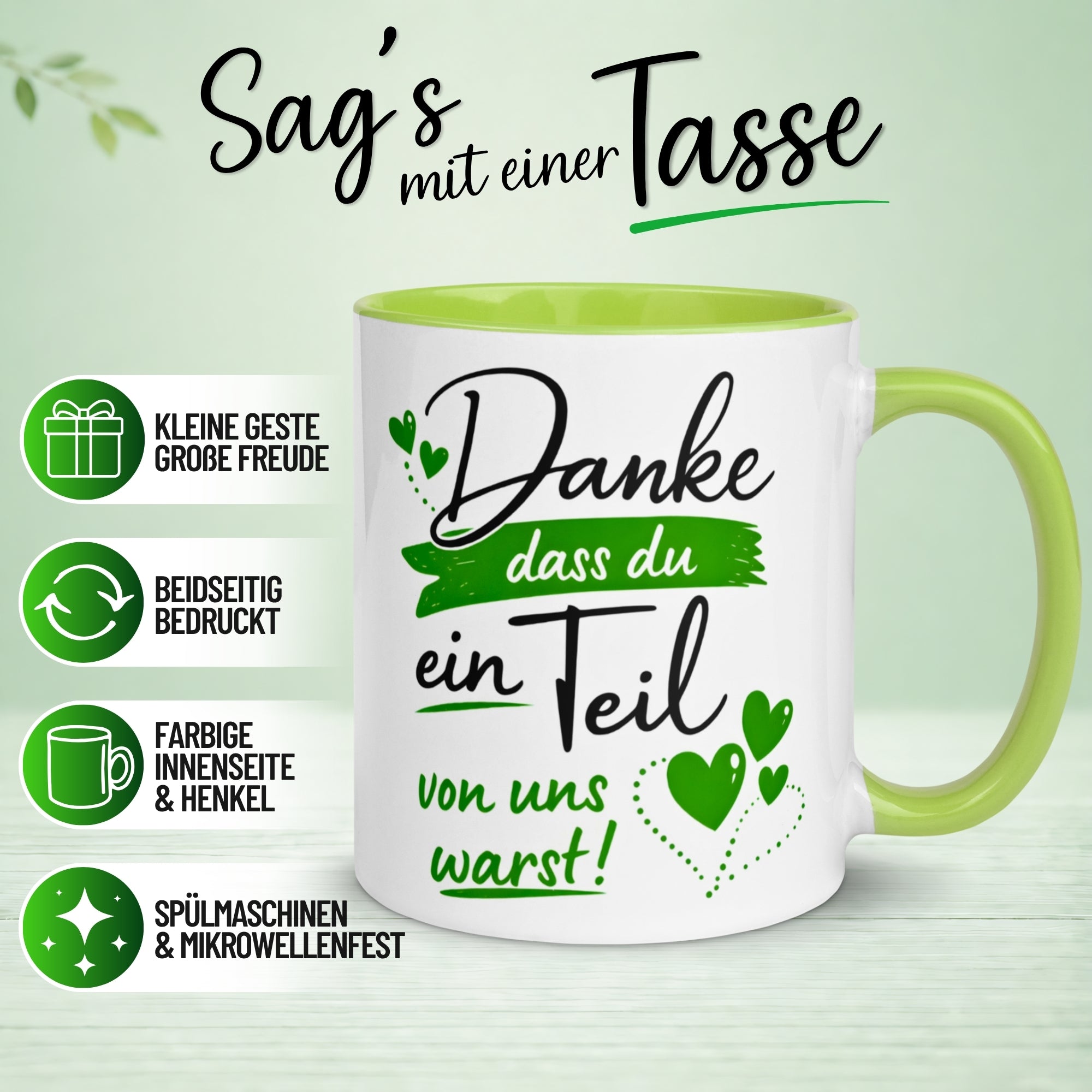 Tasse Abschied – „Ein Teil von uns warst“ – Abschiedsgeschenk für Kollegin Kollegen