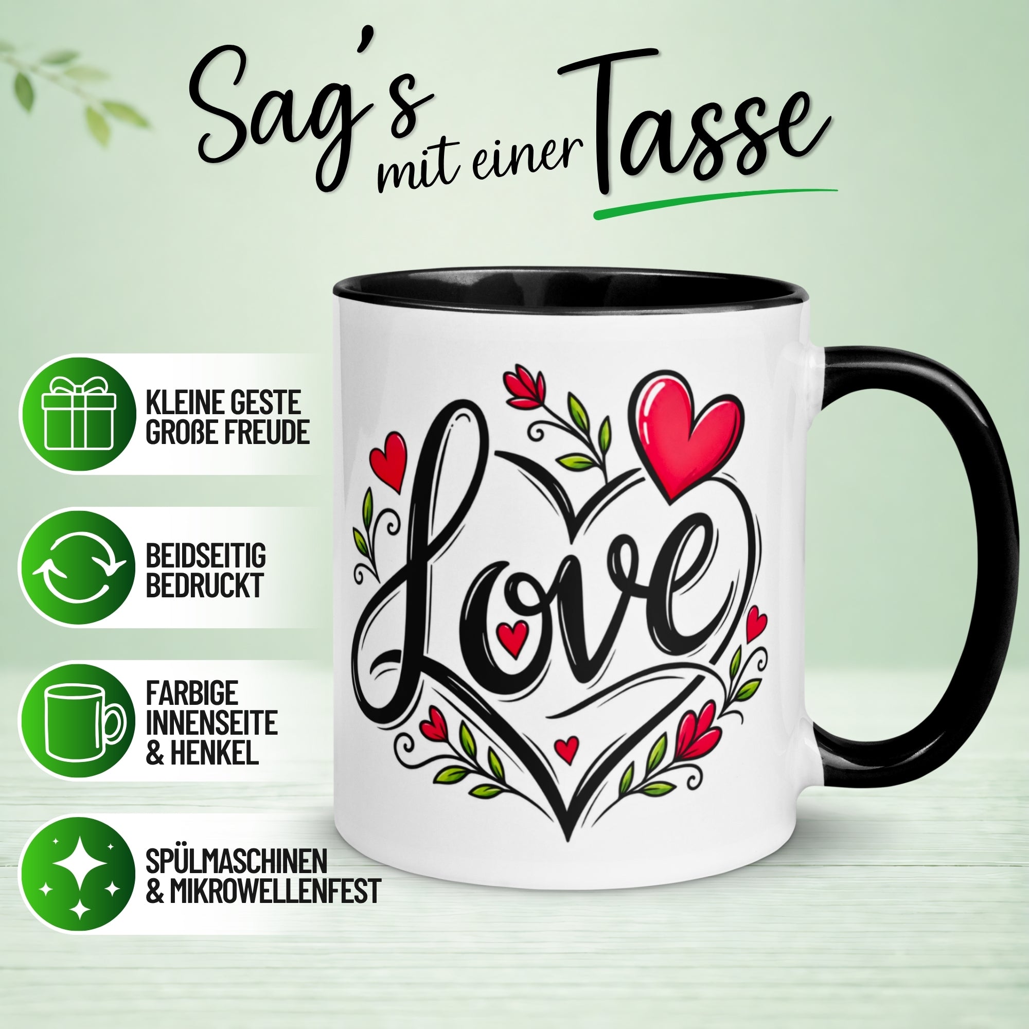 Tasse Liebe – „Grenzenlose Liebe“ – Ich liebe Dich Geschenk Partner Jahrestag Valentinstag