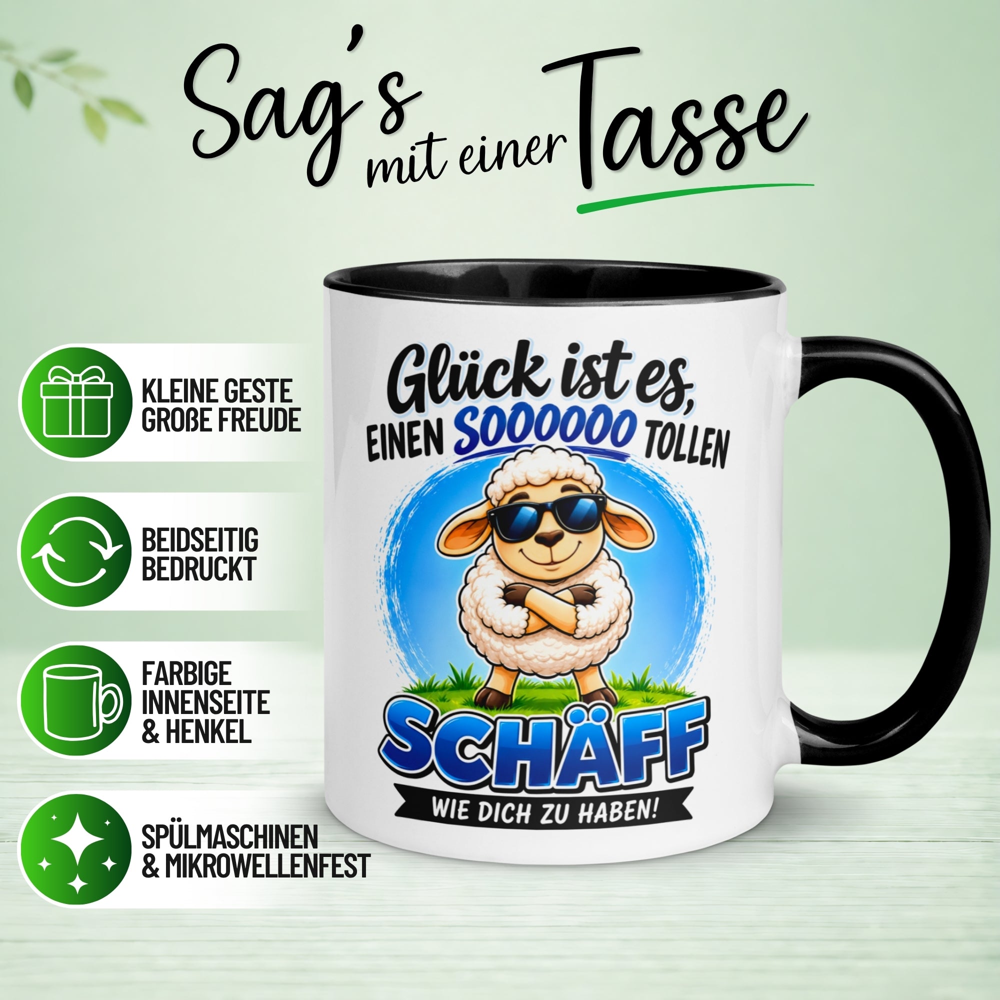 Tasse Chef – „Glück ist es einen Schäff wie dich zu haben“ – Geschenk Bester Chef