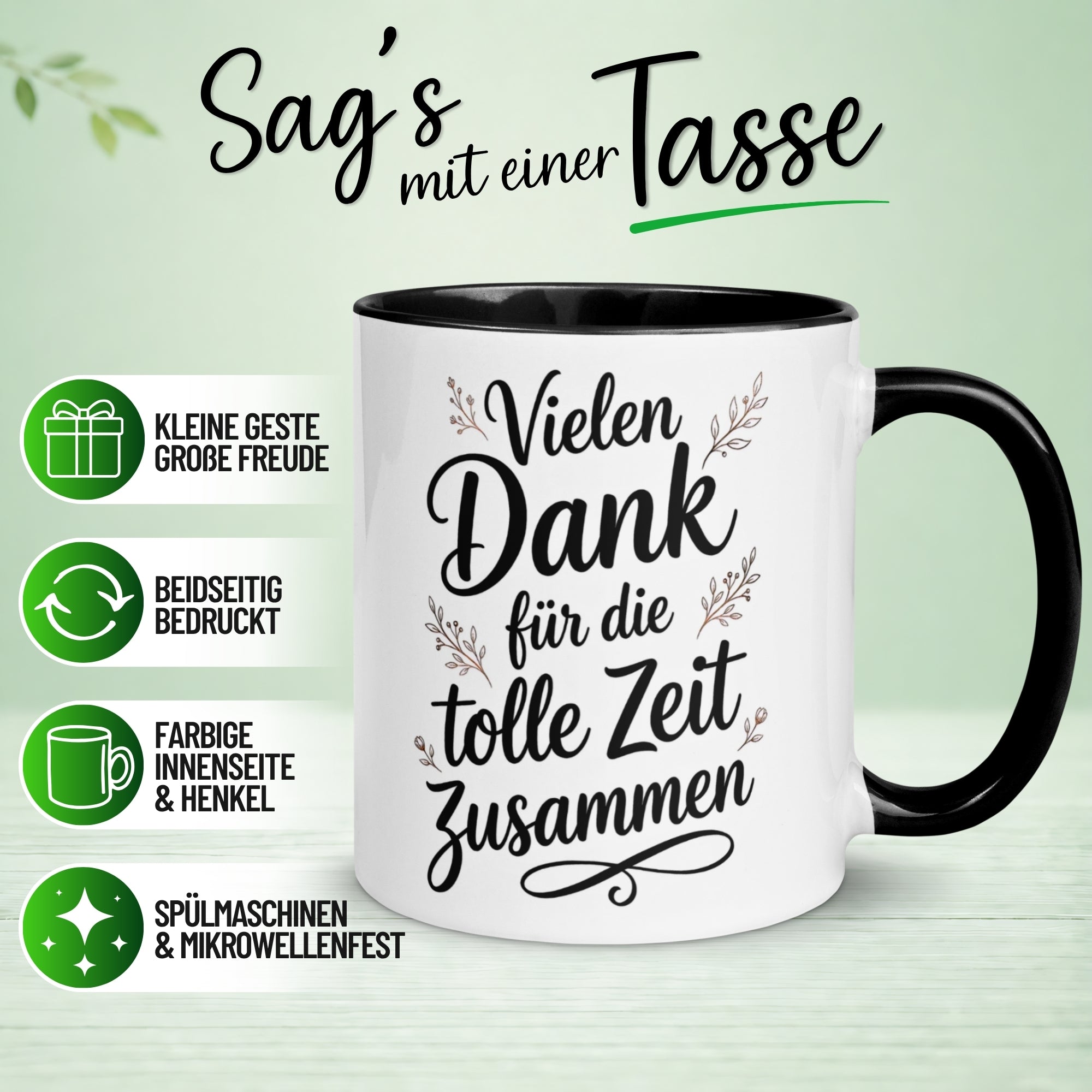 Tasse Abschied – „Vielen Dank für die tolle Zeit zusammen“ – Abschiedsgeschenk Kollege