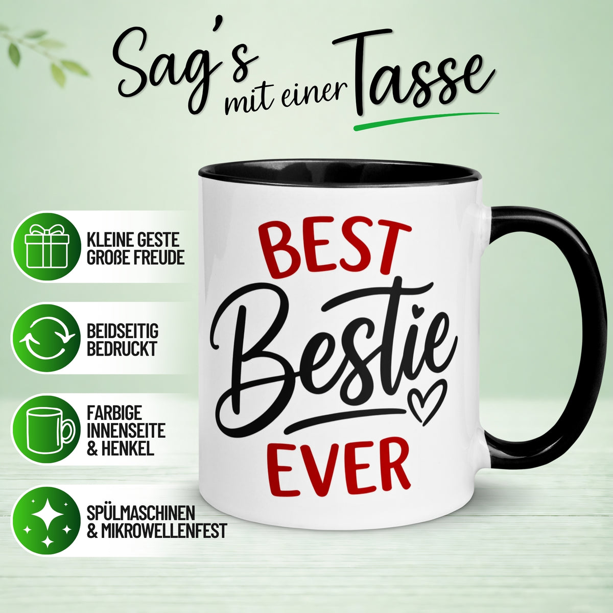 Tasse Freundschaft – „Best Bestie Ever“ – Geschenk Becher Beste Freunde Freundin