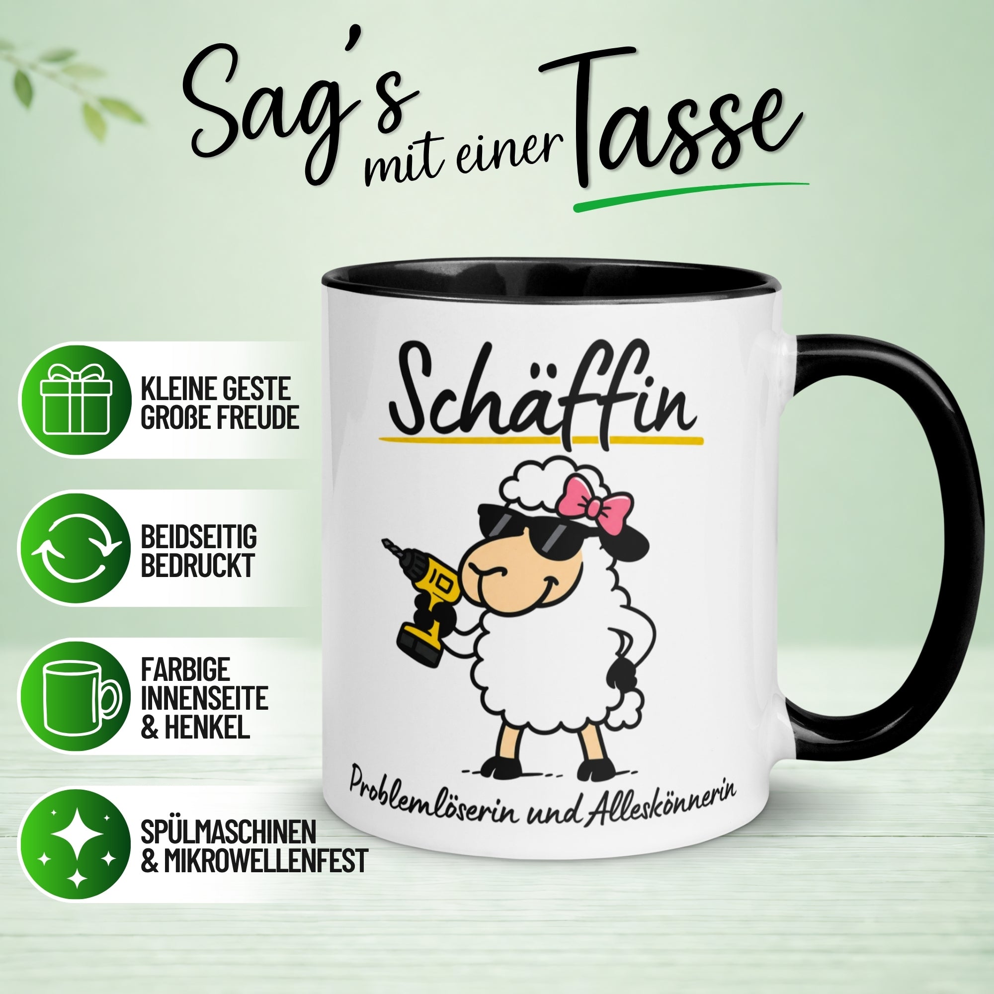 Tasse Chefin – „Schäffin - Problemlöserin und Alleskönnerin“ – Geschenk Beste Chefin