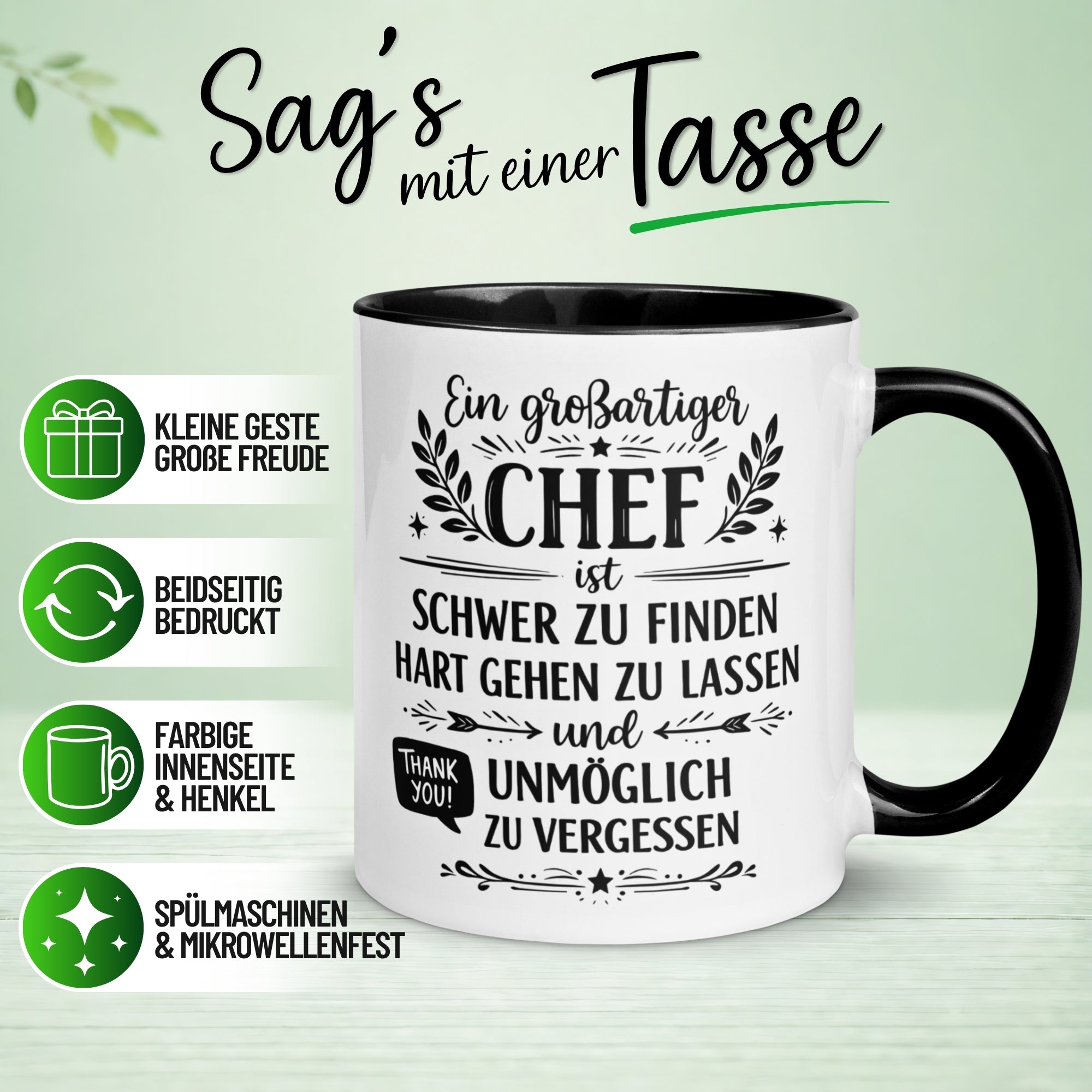 Tasse Chef – „Ein großartiger Chef ist schwer zu finden“ – Abschied Geschenk