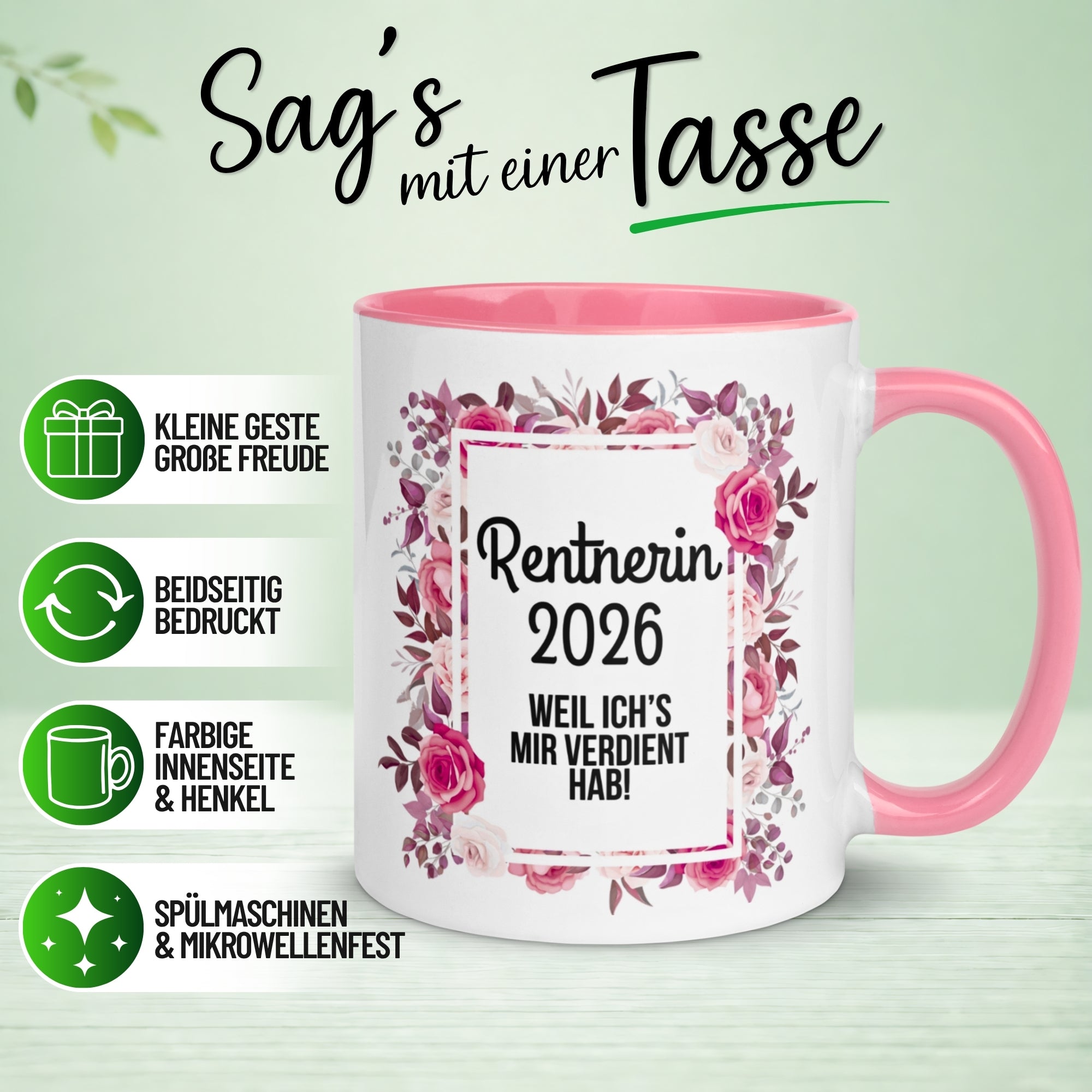 Tasse Rente Frau – „Rentnerin 2026 – Weil ich’s mir verdient hab“ – Geschenk Renteneintritt