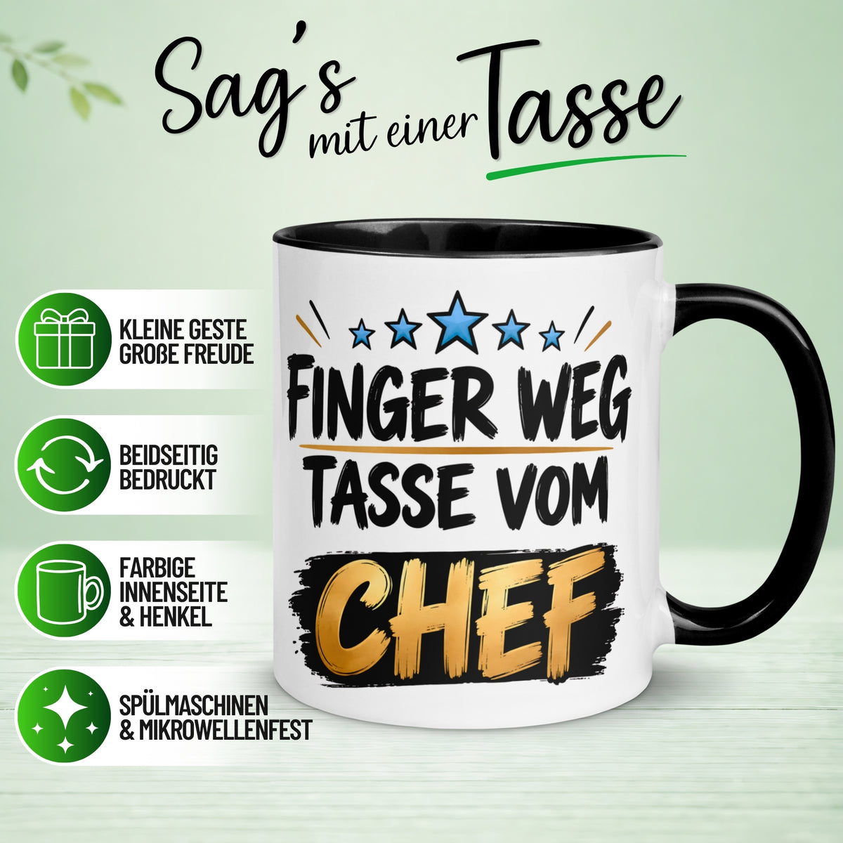 Tasse Chef – „Diese Tasse gehört dem Chef“ – Geschenk Bester Chef