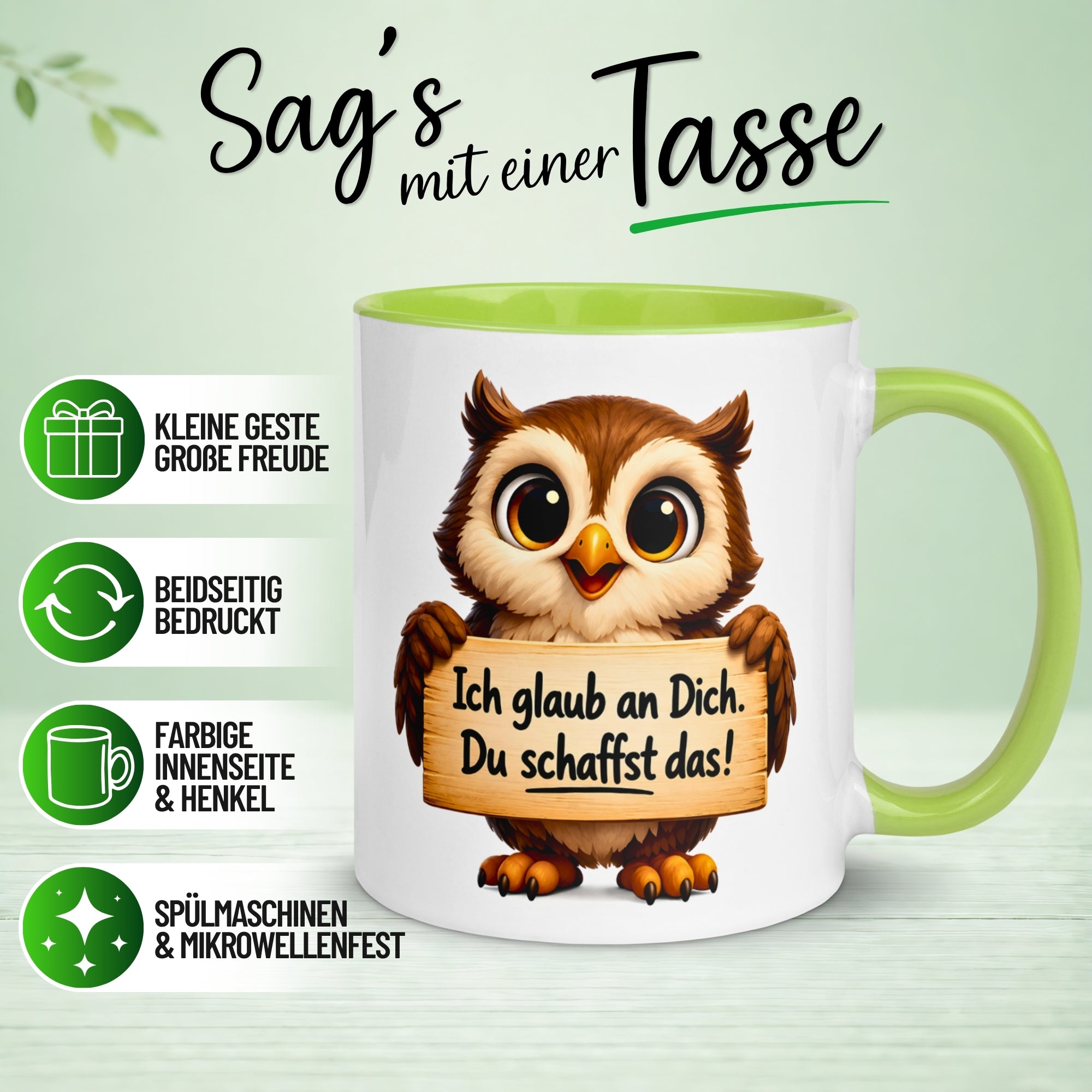 Tasse Motivation – „Ich glaub an Dich - Du schaffst das“ – Selbstbewusstsein Geschenk