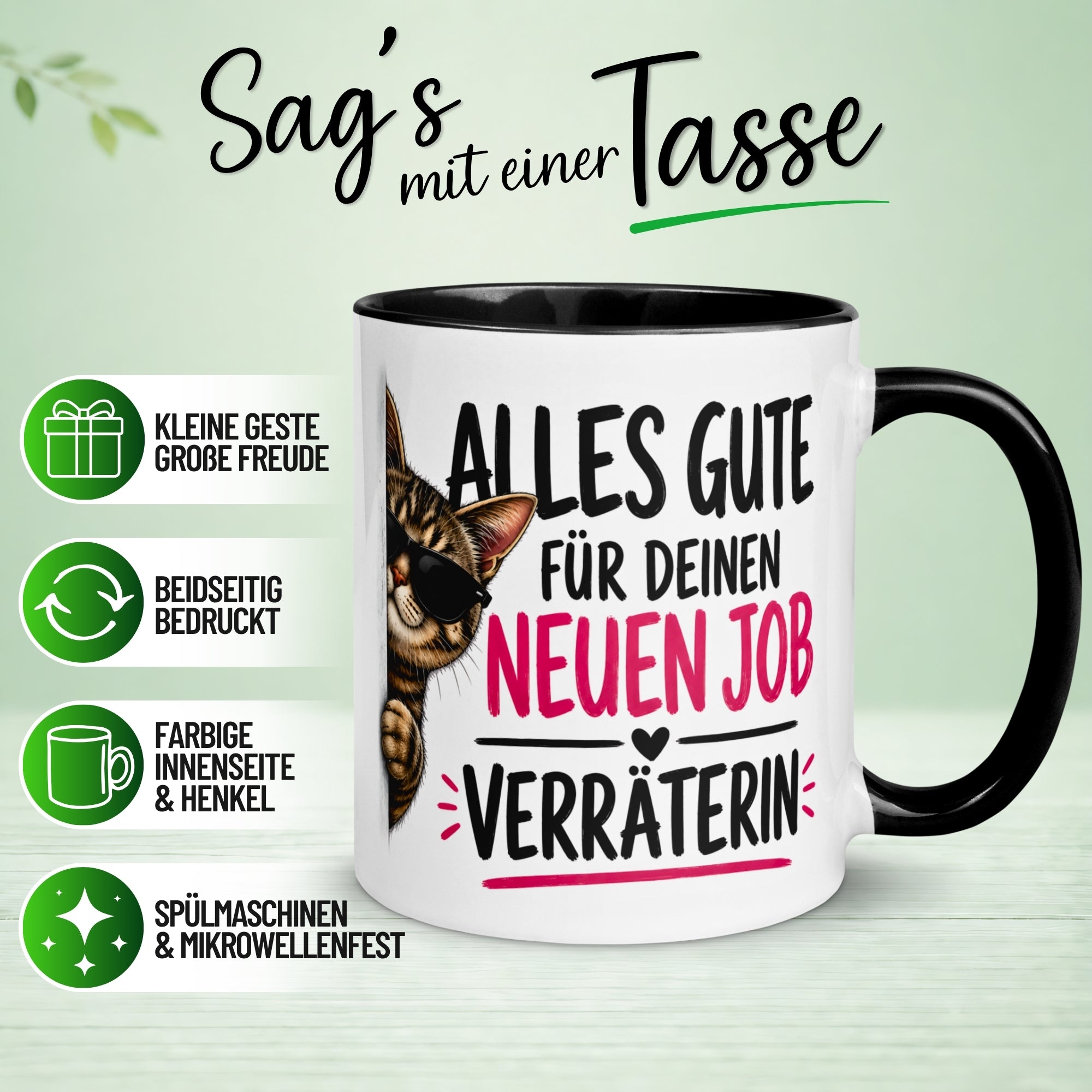 Tasse Abschied – „Alles Gute - Verräterin“ – Abschiedsgeschenk Kollegin
