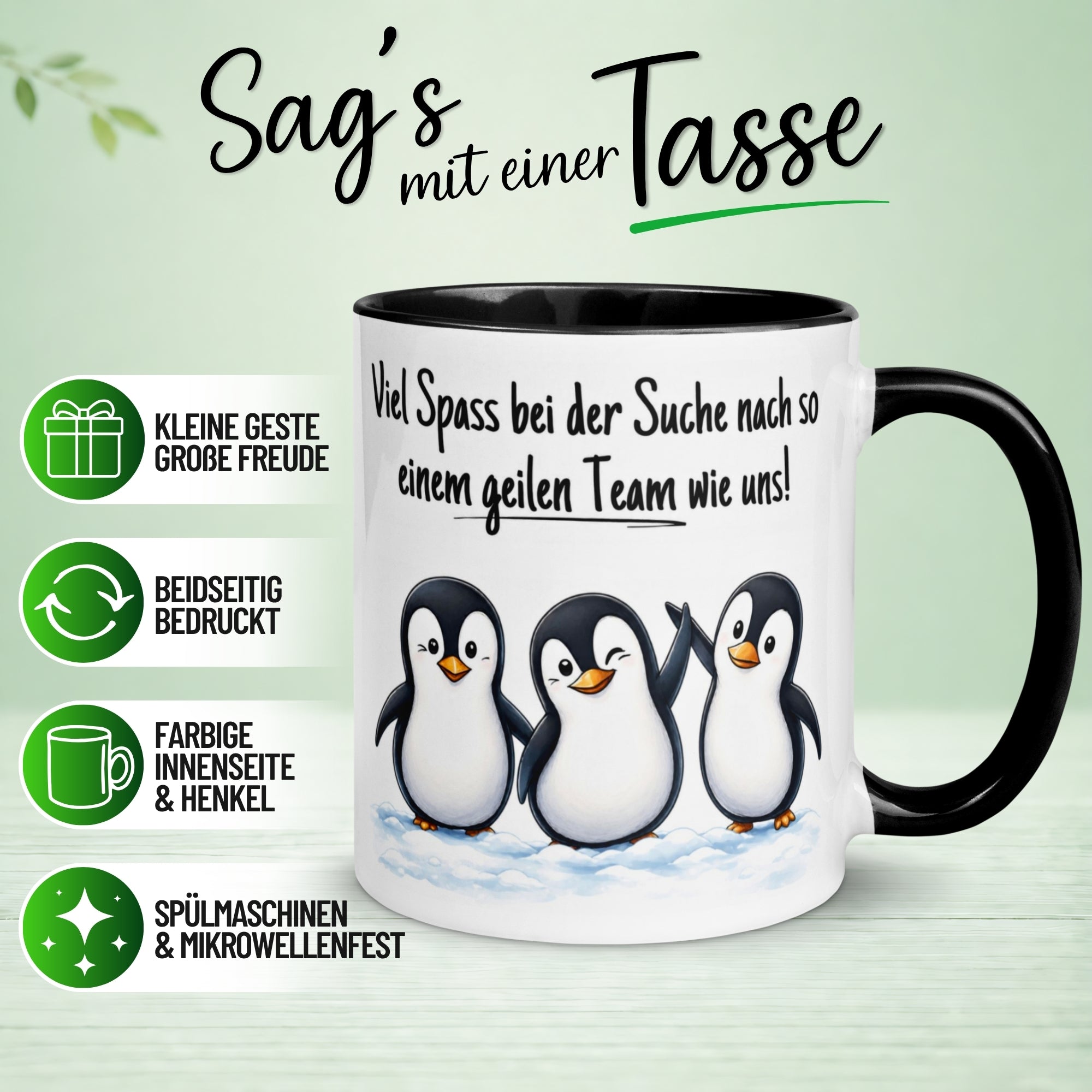 Tasse Abschied – „Viel Spaß bei der Suche“ – Abschiedsgeschenk Kollegin/Kollegen