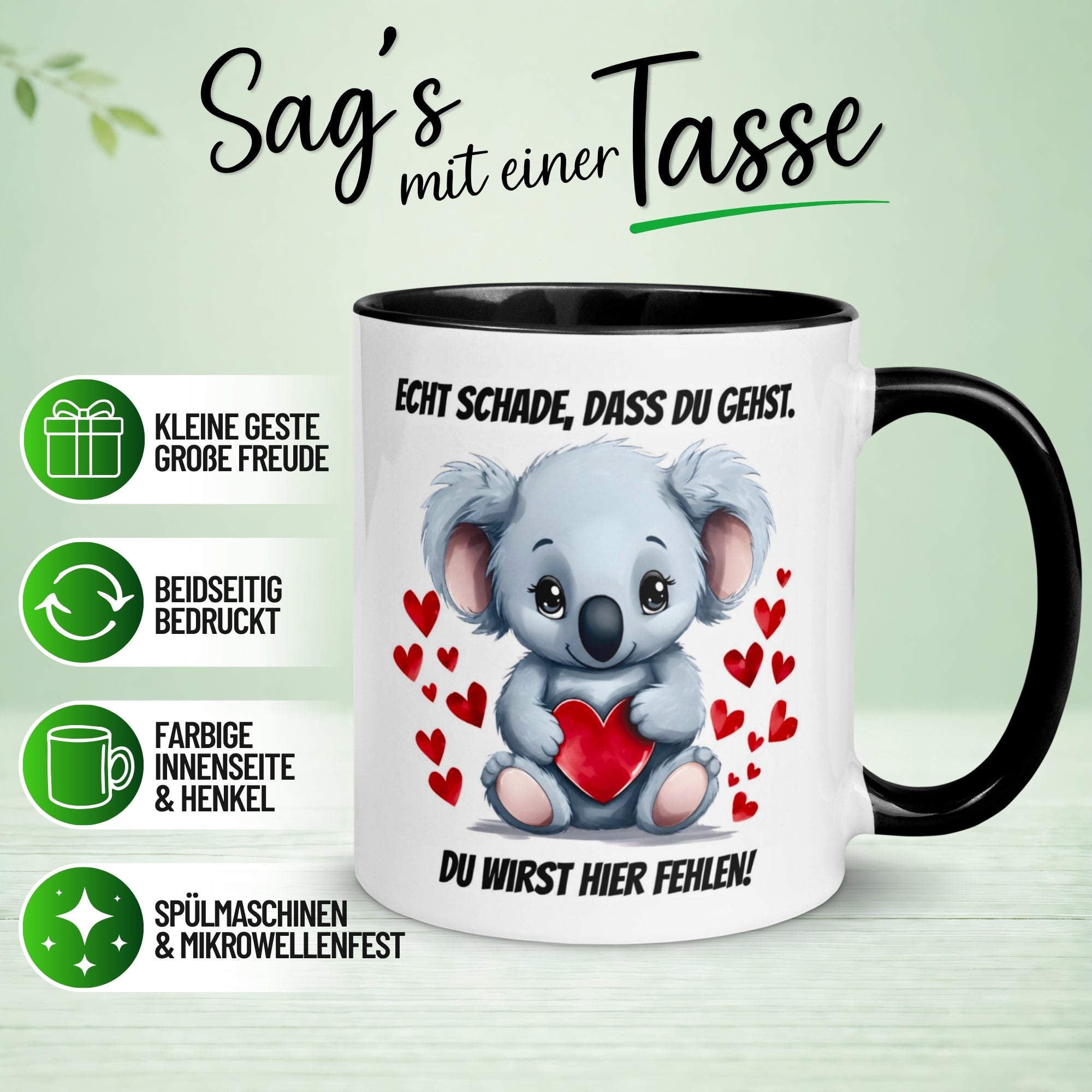 Tasse Abschied – „Echt schade dass du gehst“ – Abschiedsgeschenk Kollegin