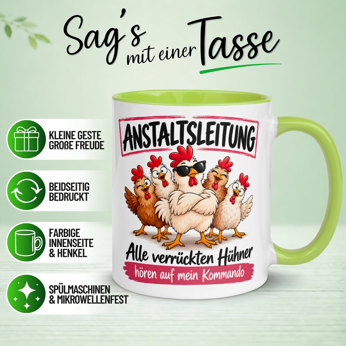 Tasse Chefin – „Anstaltsleitung“ – Beste Teamleiterin Geschenk Becher
