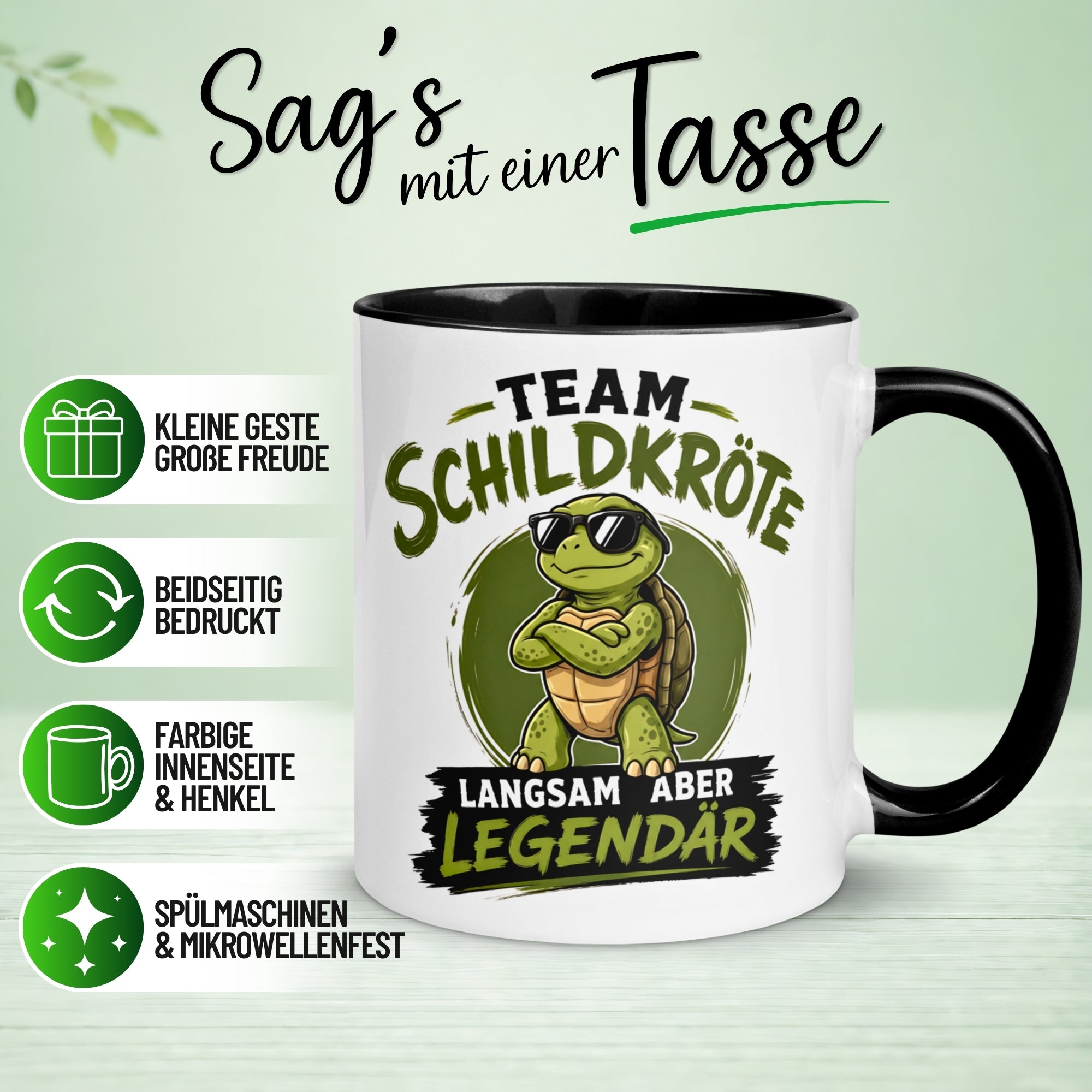 Tasse Schildkröte – „Langsam aber Legendär“ – lustiges Sommer Schildkröten Geschenk