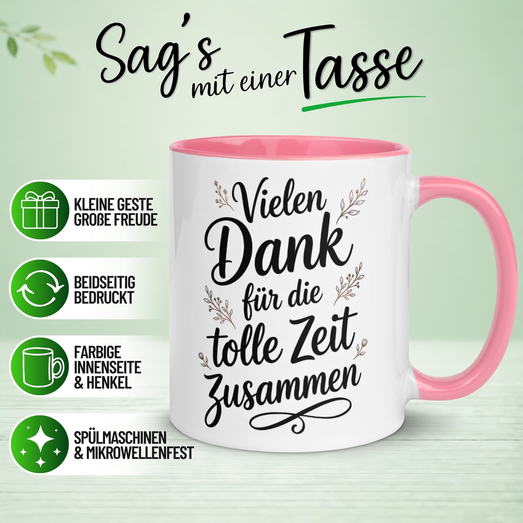 Tasse Abschied – „Vielen Dank für die tolle Zeit“ – Abschiedsgeschenk Kollegin