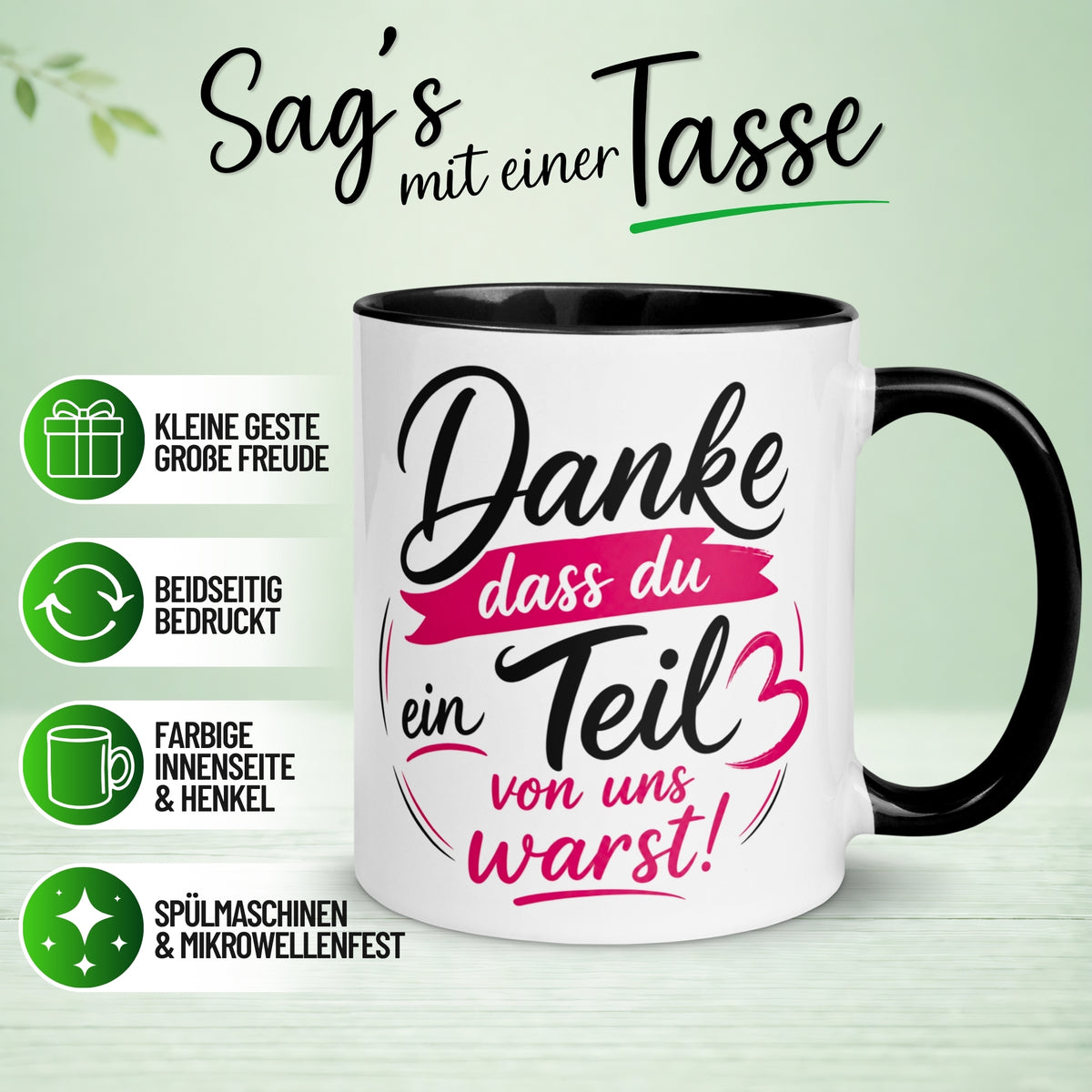 Tasse Abschied – „Ein Teil von uns warst“ – Abschiedsgeschenk Kollegin Kollegen