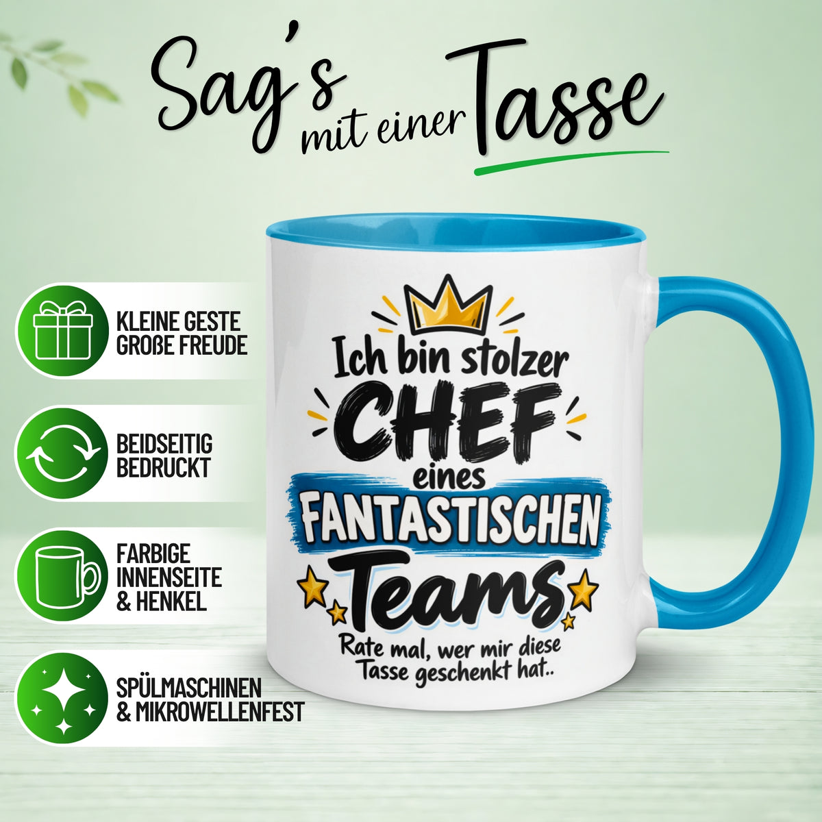 Tasse Chef – „Stolzer Chef eines fantastischen Teams“ – Geschenk Bester Chef