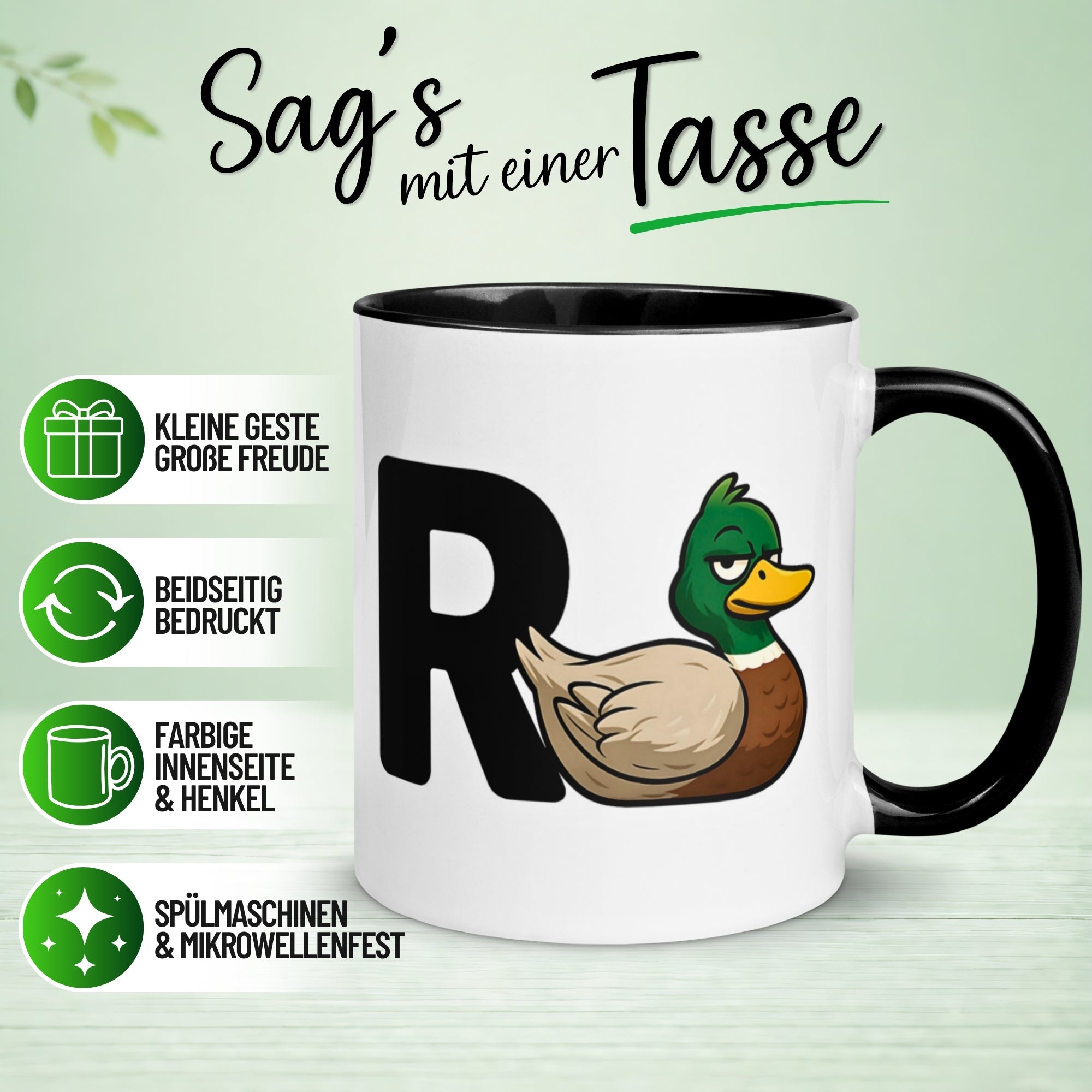 Tasse Rente – „R + Ente = Rente“ – Geschenk  Renteneintritt für Männer Frauen