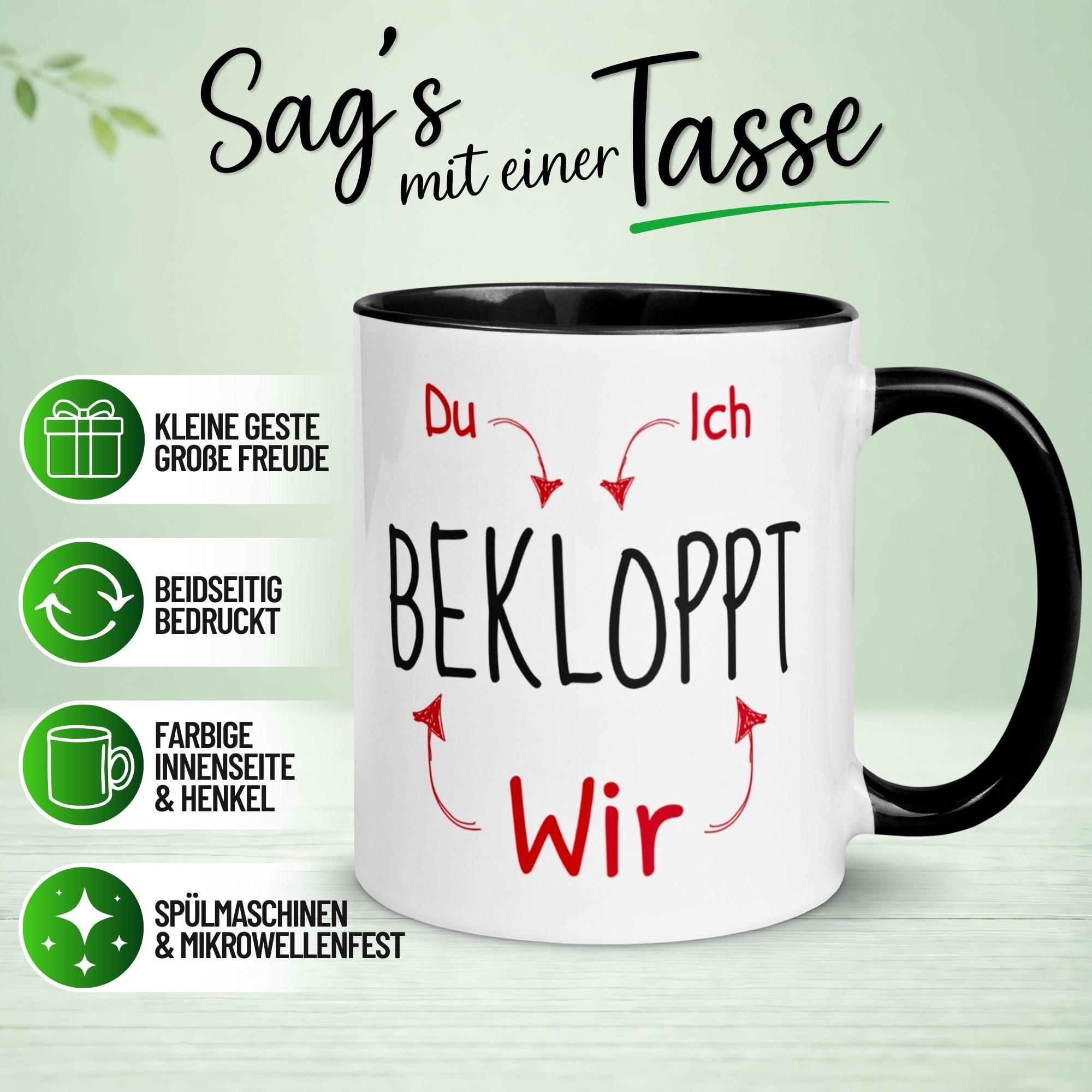 Tasse Freundschaft – „Du Bekloppt - Ich Bekloppt - Wir Bekloppt“ – Geschenk Beste Freunde