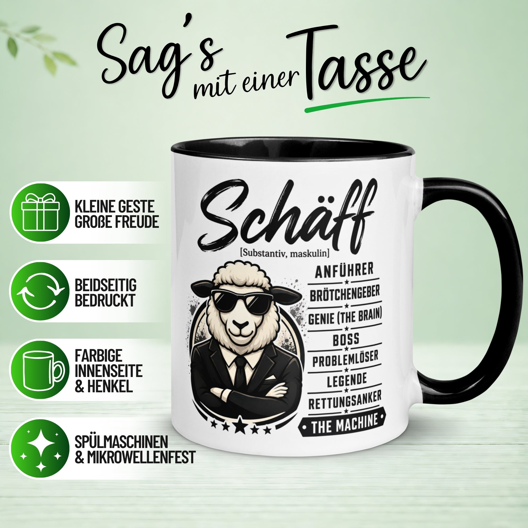 Tasse Chef – „Schäff - Legende und Rettungsanker“ – Geschenk Bester Chef