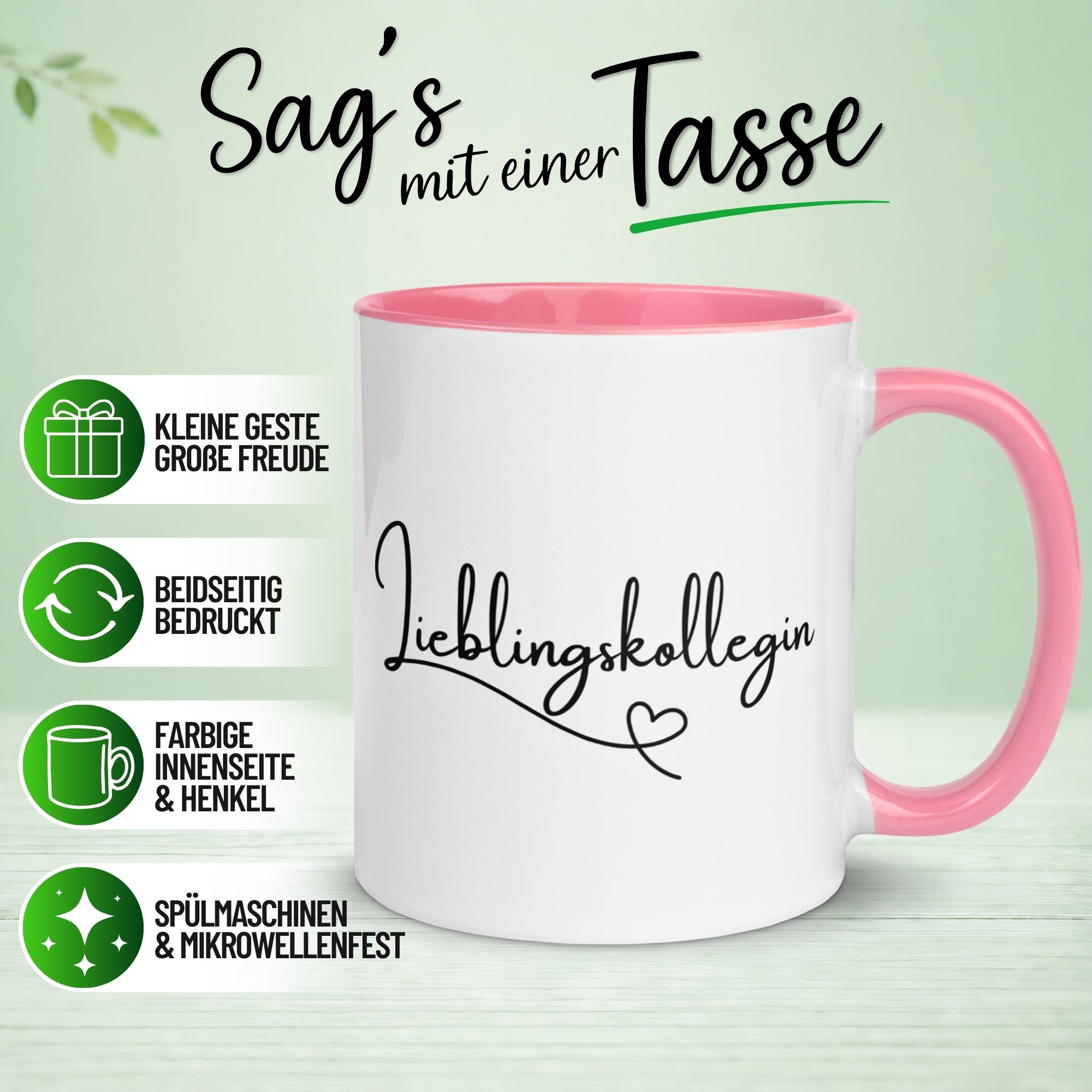 Tasse Kollegin – „Lieblingskollegin mit Herz“ – Geschenk Beste Arbeitskollegin