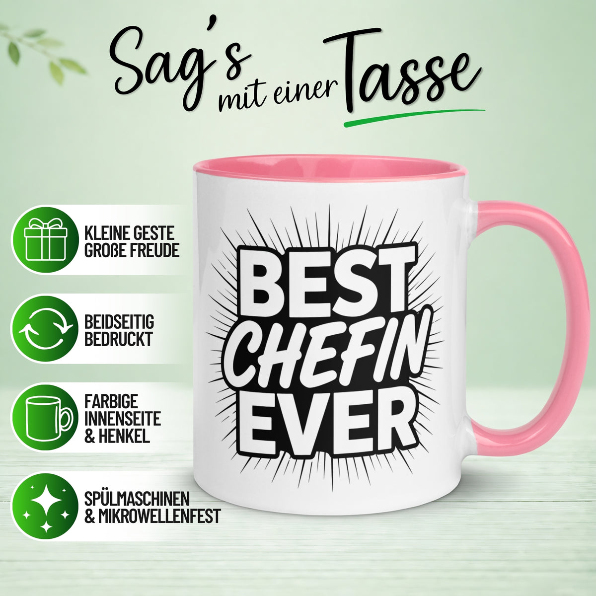 Tasse Chefin – „Best Chefin Ever“ – Geschenk Becher Beste Chefin