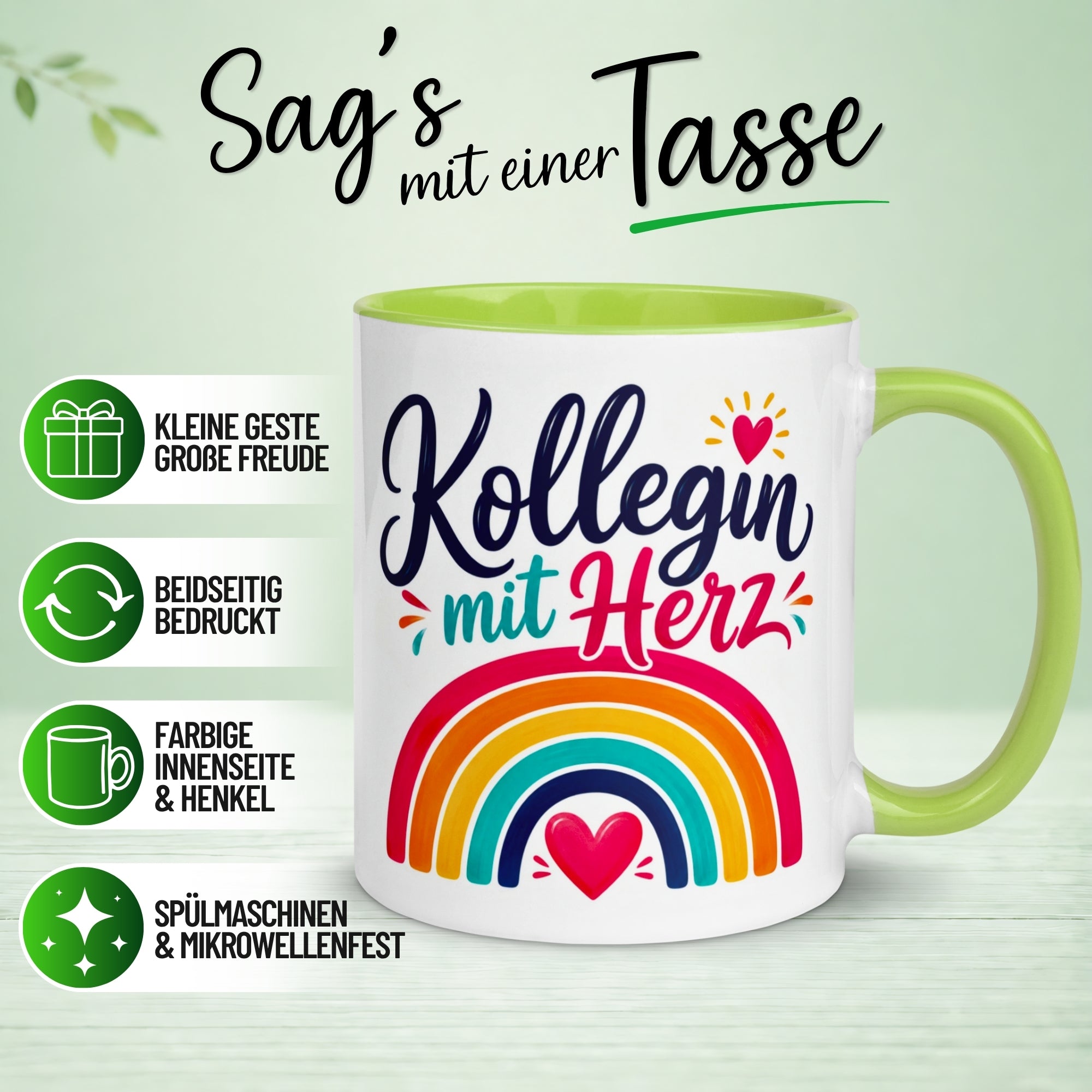 Tasse Kollegin – „Kollegin mit Herz - Danke für alles“ – Geschenk Beste Arbeitskollegin