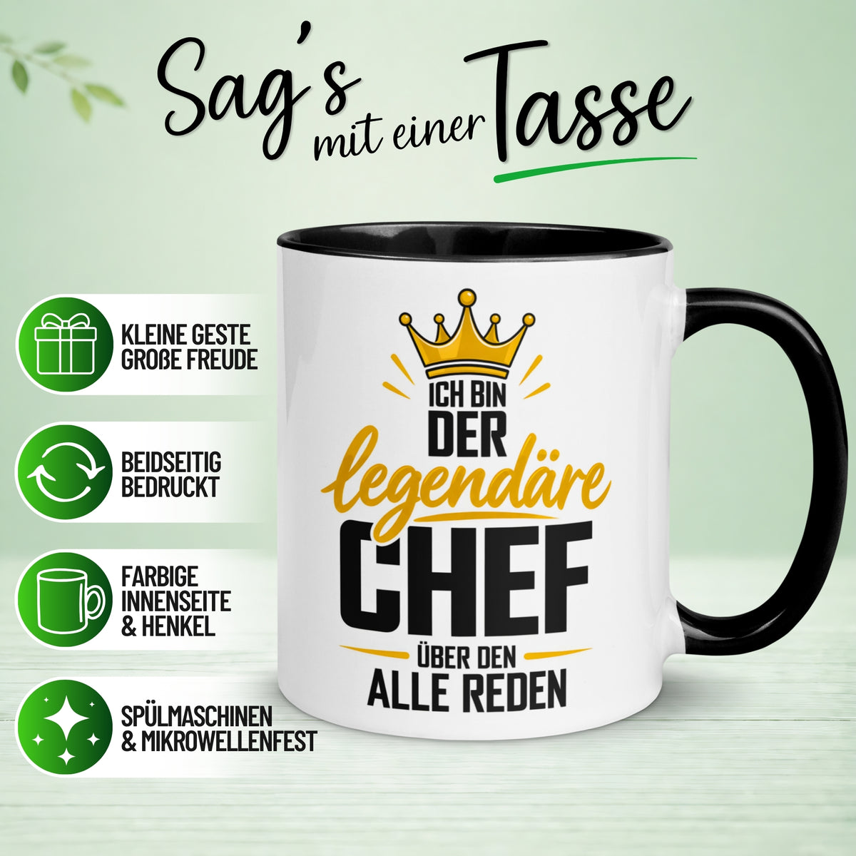 Tasse Chef – „Der Legendäre über den alle reden“ – Geschenk Becher Bester Chef