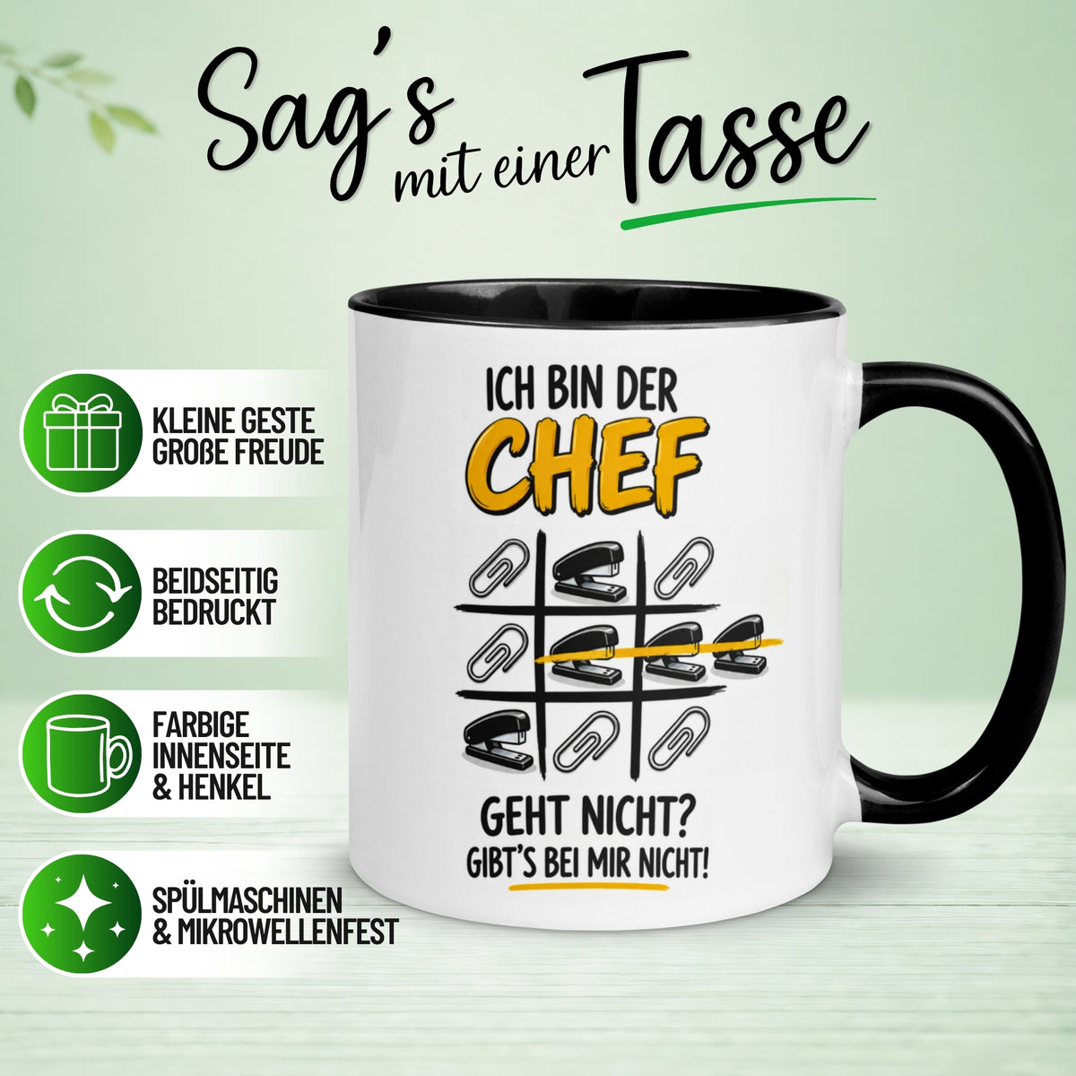 Tasse Chef – „Geht nicht - Gibt's bei mir nicht“ – Geschenk Becher Bester Chef