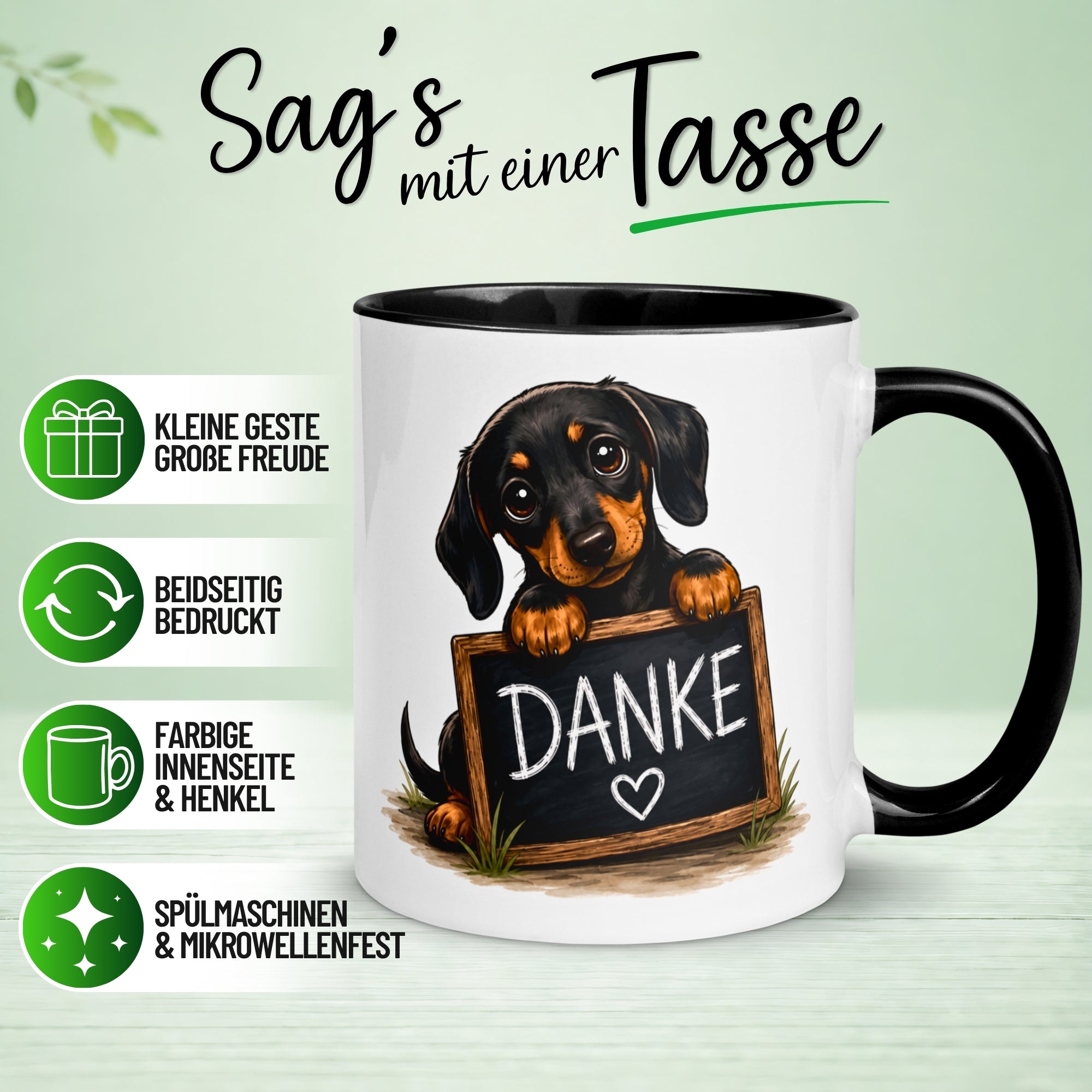 Tasse Danke – „Danke mit Herz und Pfote“ – Dankeschön Geschenke Becher