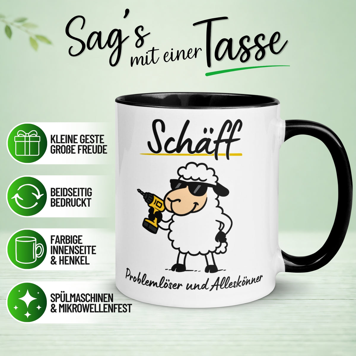 Tasse Chef – „Schäff – Problemlöser und Alleskönner“ – Geschenk Becher Bester Chef