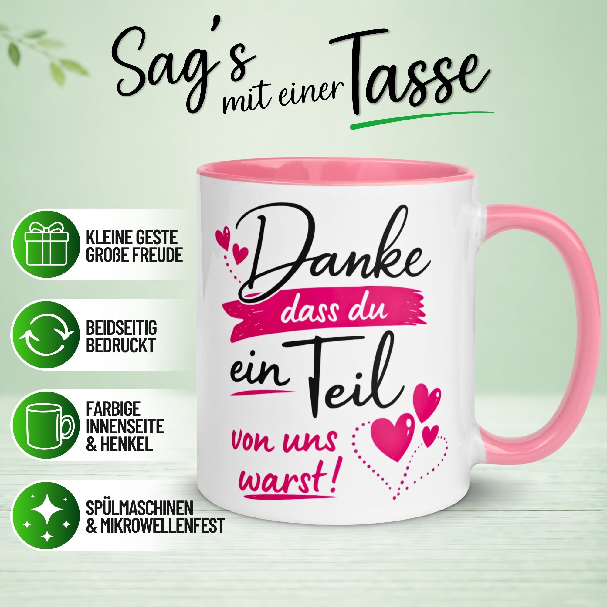 Tasse Abschied – „Ein Teil von uns warst“ – Abschiedsgeschenk für Kollegin