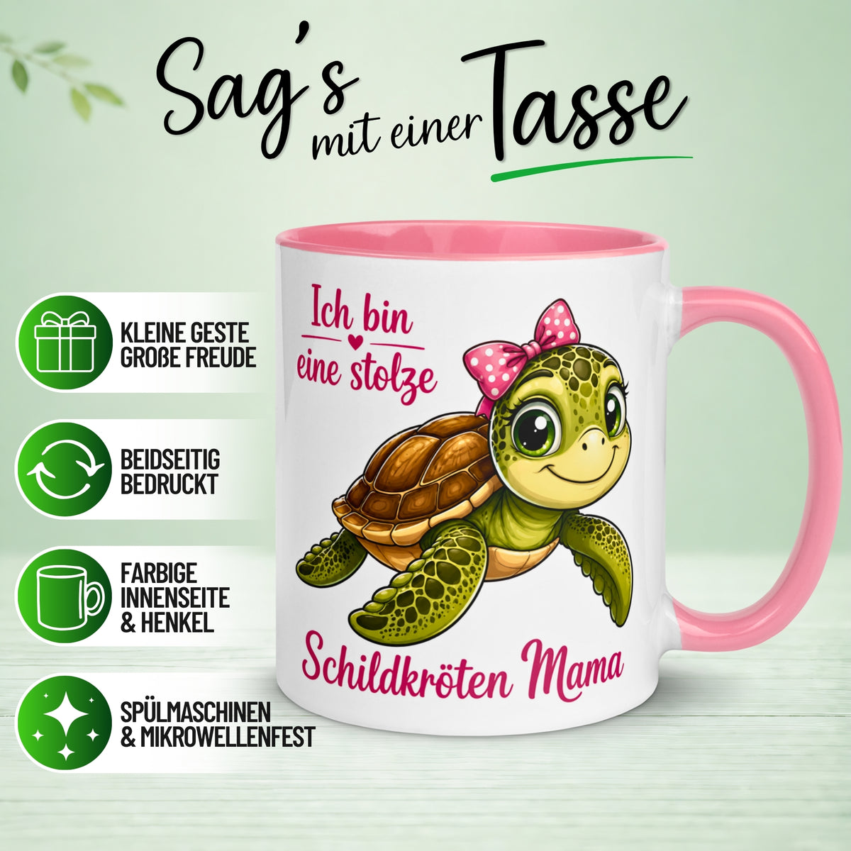 Tasse Schildkröte – „Ich bin eine stolze Schildkröten Mama“ – lustiges Schildkröten Geschenk