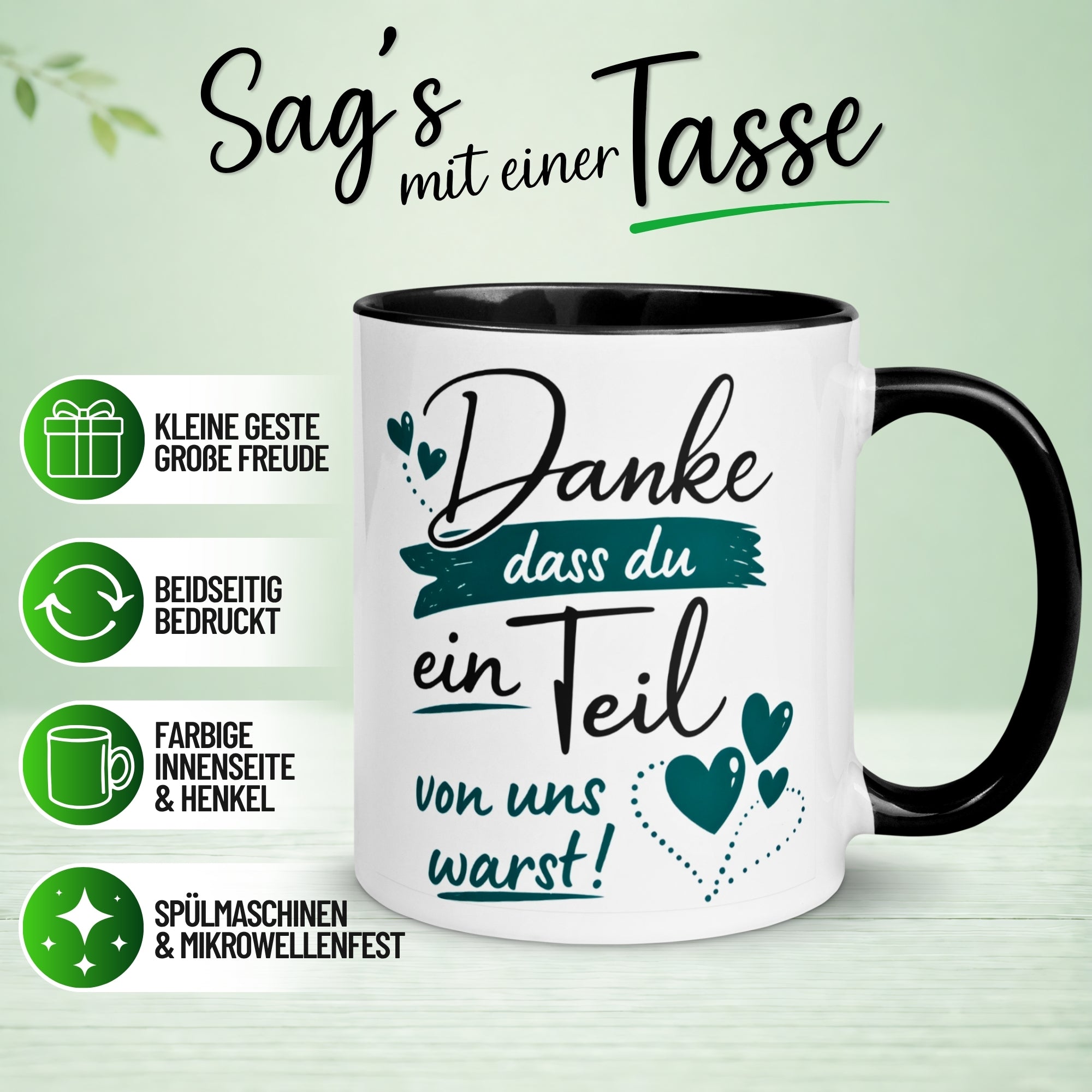 Tasse Abschied – „Ein Teil von uns warst“ – Abschiedsgeschenk für Kollegen