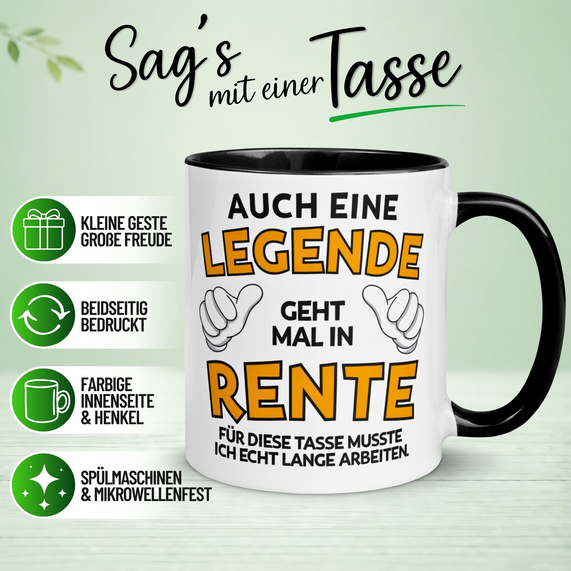 Tasse Rentner – „Auch eine Legende geht mal in Rente“ – Geschenk Rente Mann