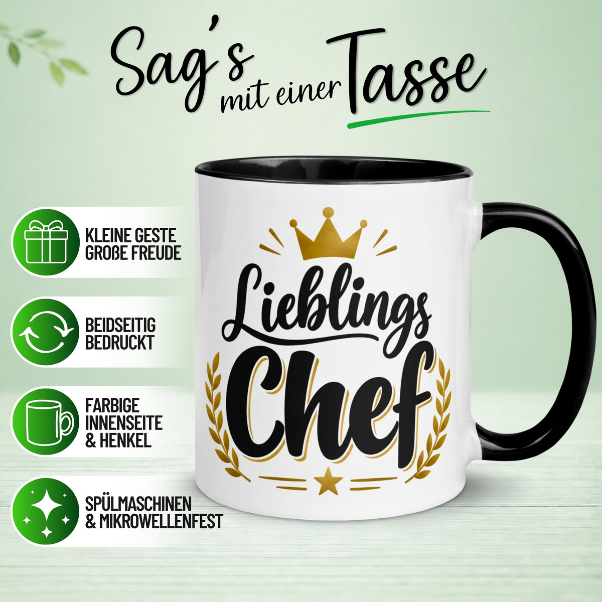 Tasse Chef – „Lieblingschef“ – Geschenk Kaffeetasse Bester Chef