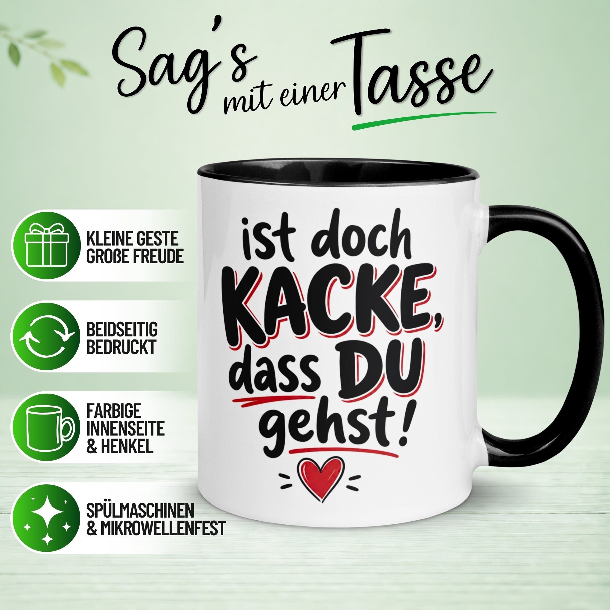 Tasse Abschied – „Ist doch Kacke dass du gehst“ – Abschiedsgeschenk Kollegen