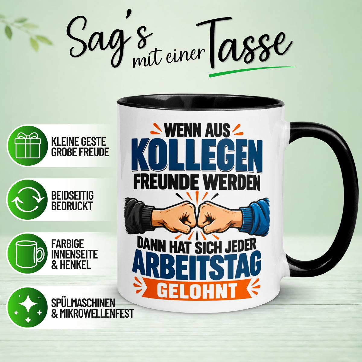 Tasse Kollege – „Wenn aus Kollegen Freunde werden“ – Geschenk Bester Arbeitskollege
