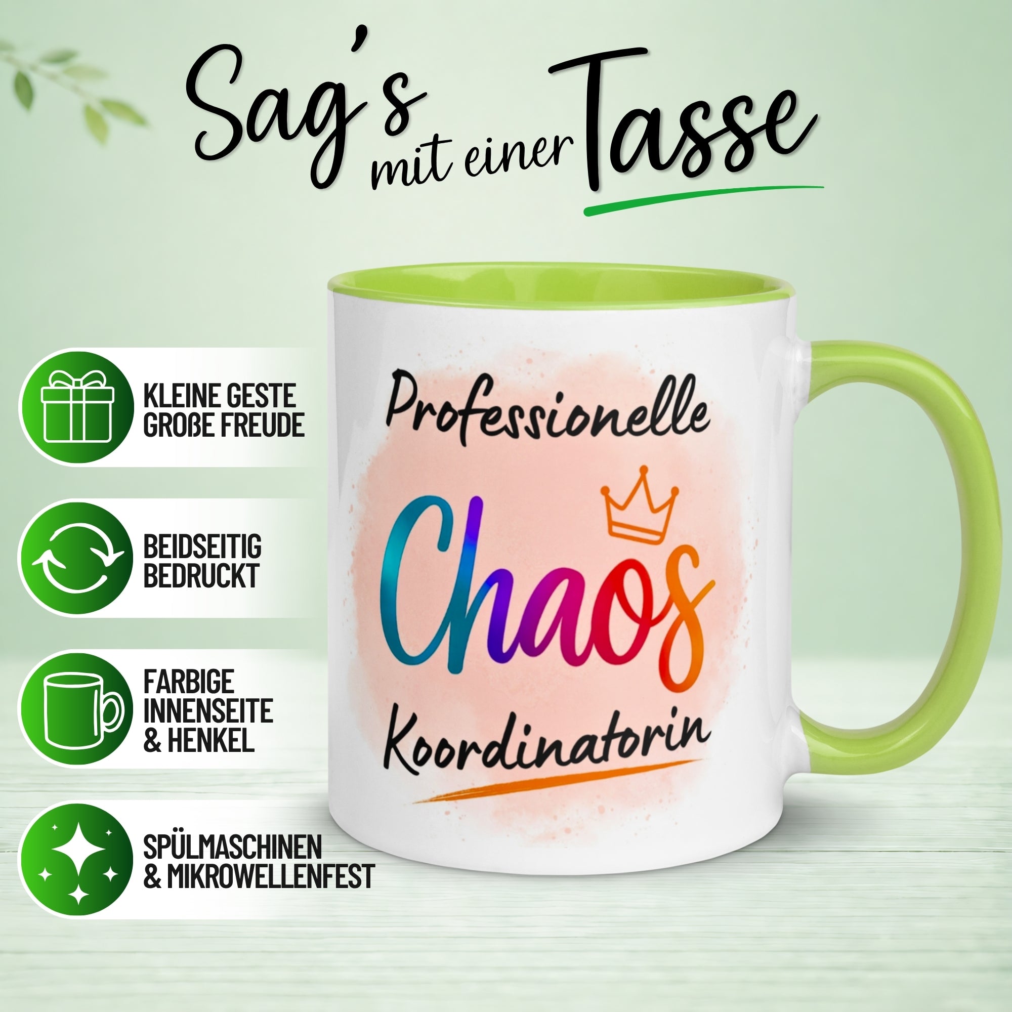 Tasse Kollegin – „Professionelle Chaos Koordinatorin“ – Geschenk Beste Arbeitskollegin