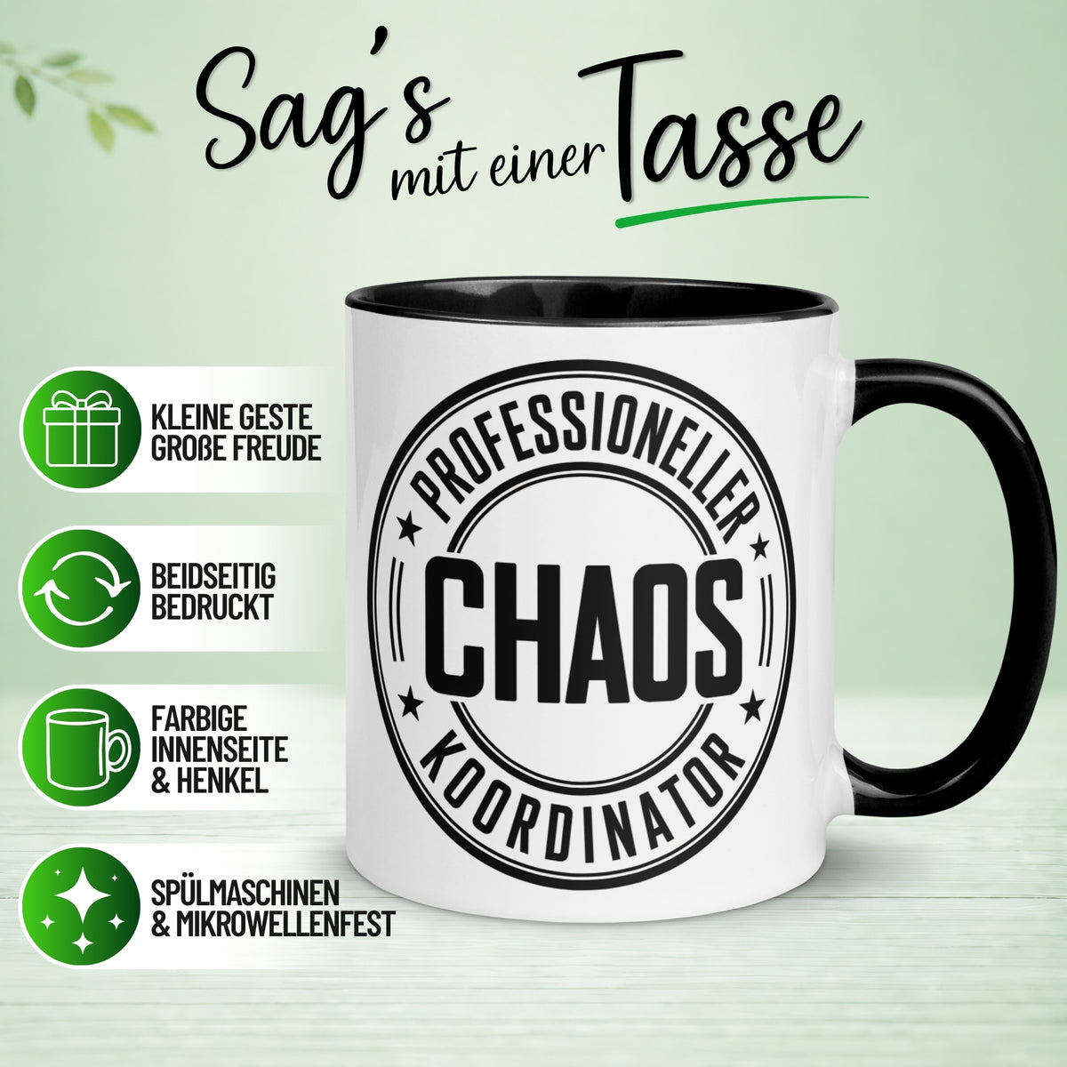 Tasse Chef – „Professioneller Chaos Koordinator“ – Geschenk Bester Chef