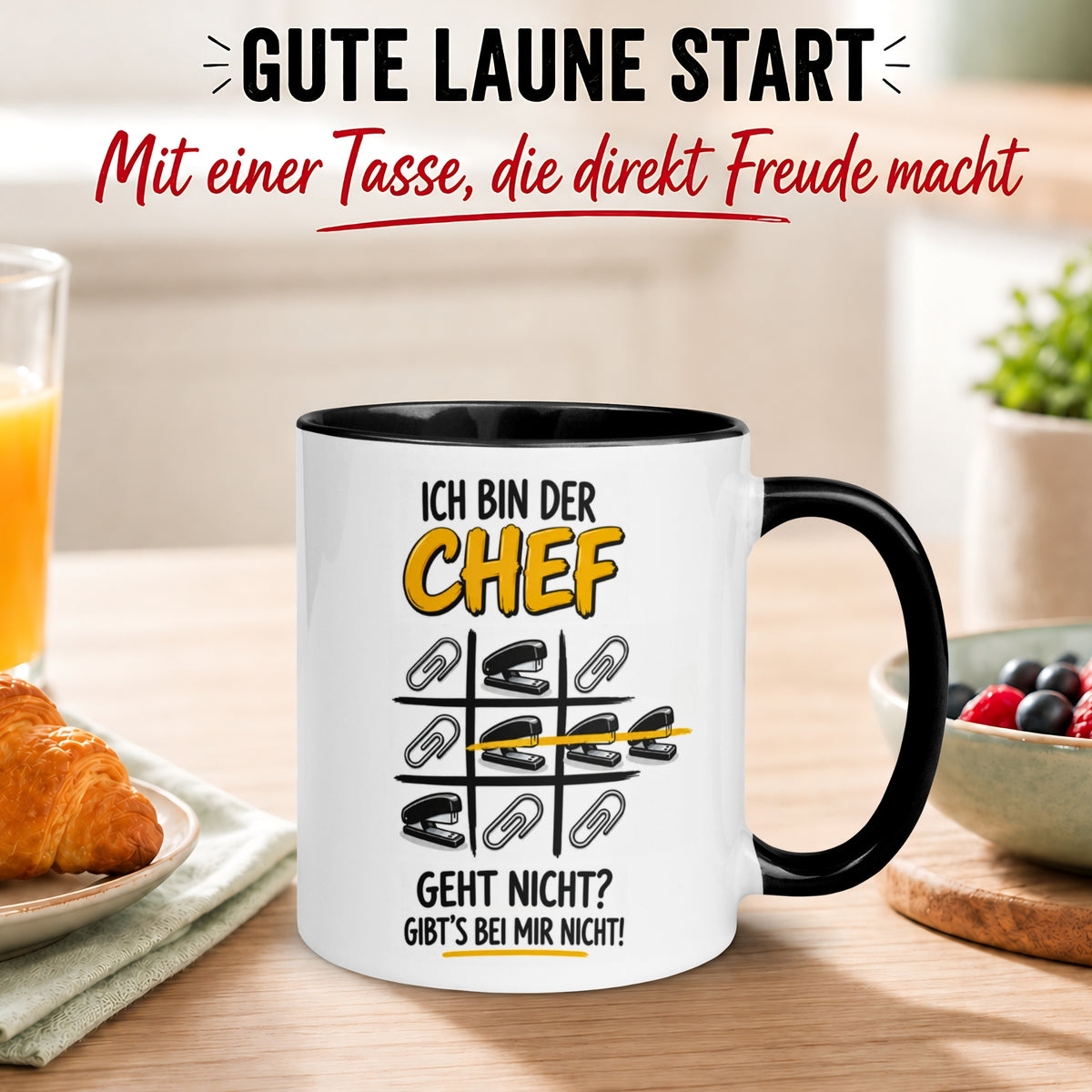 Tasse Chef – „Geht nicht - Gibt's bei mir nicht“ – Geschenk Becher Bester Chef