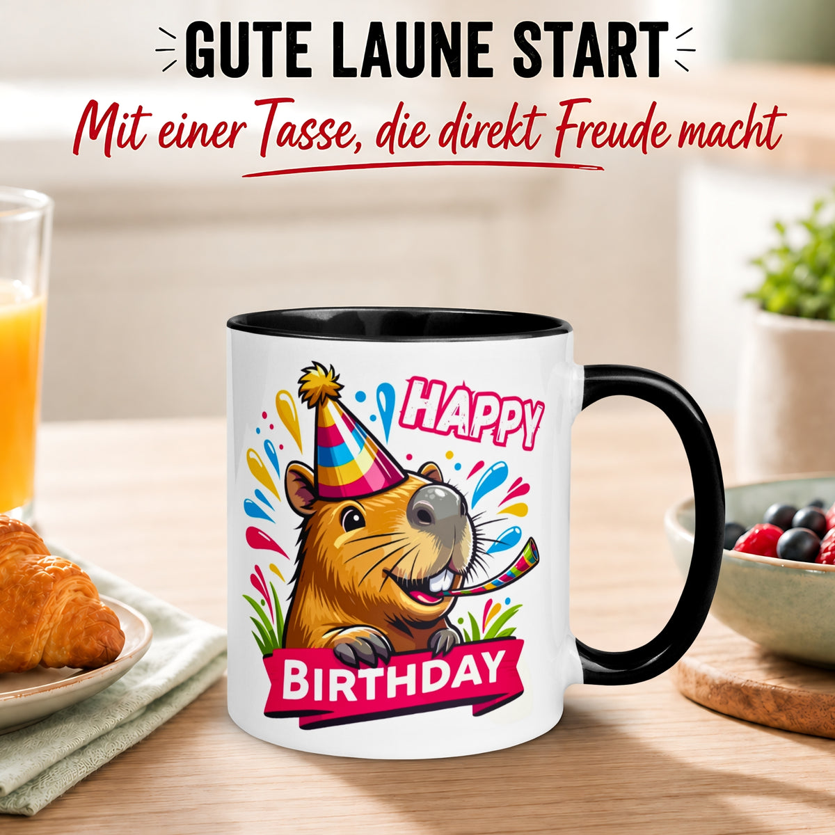 Tasse Geburtstag – „Happy Birthday - Capybara“ – Geburtstagsgeschenk Mann Frau