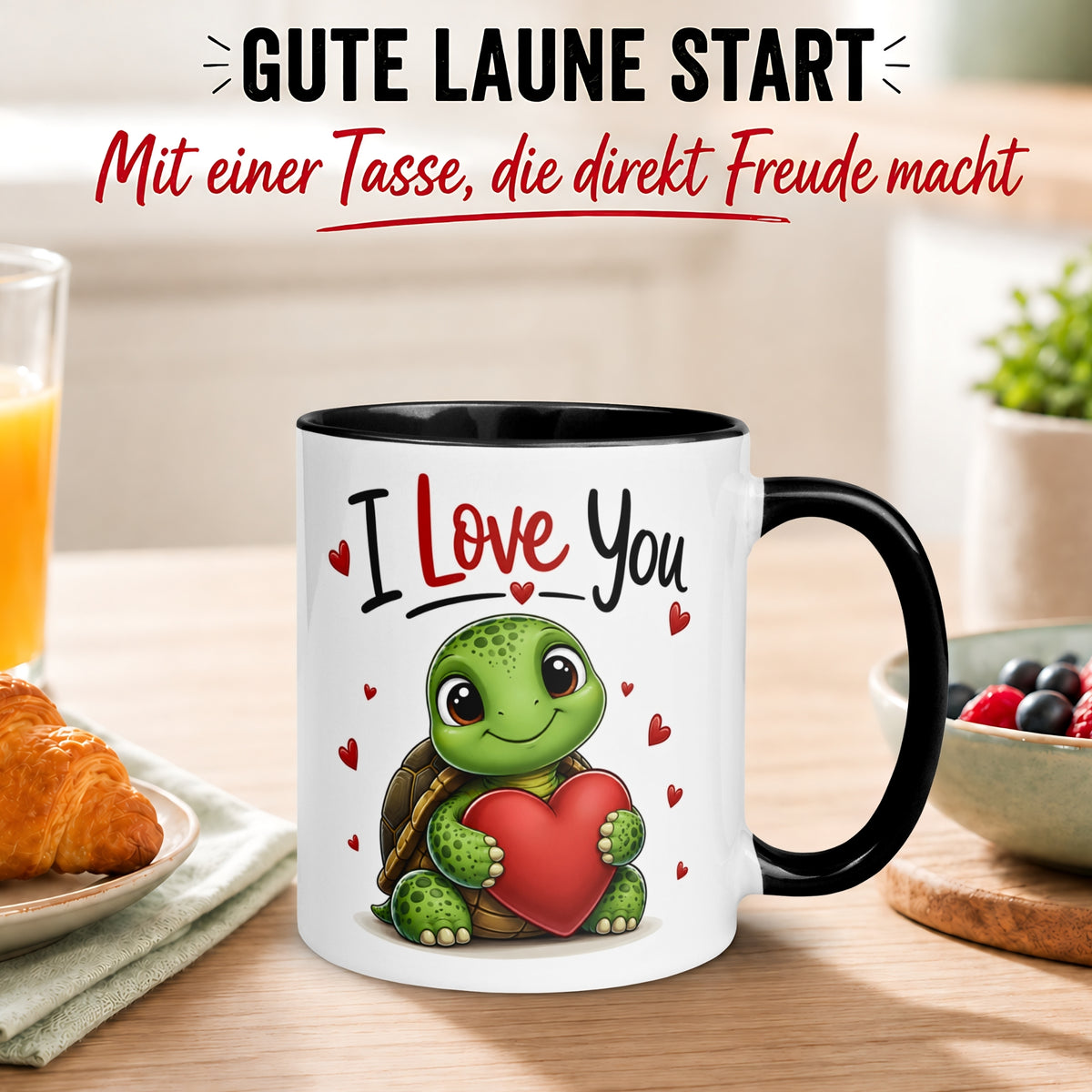 Tasse Liebe – „Schildkörten I Love You“ – Ich liebe Dich Geschenk Partner Jahrestag